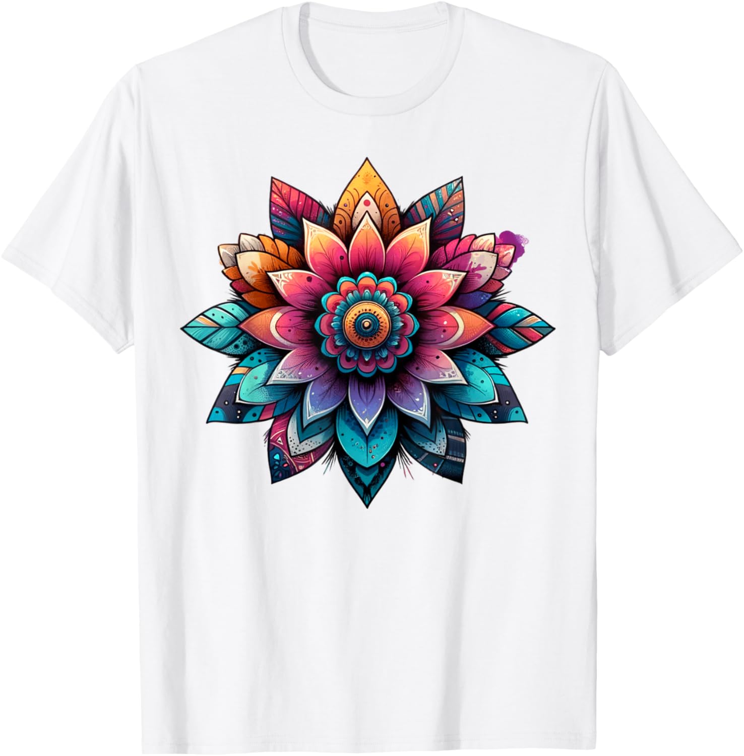Women's Vintage Mandala Graphic T-Shirt for Summer Vacation Fun - 10