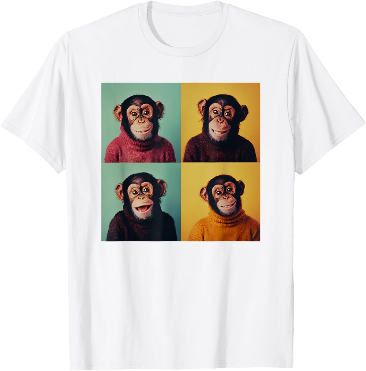 Funny Monkey Chimp T-Shirt for Animal Lovers - Awkward Photoshoot Design - 4