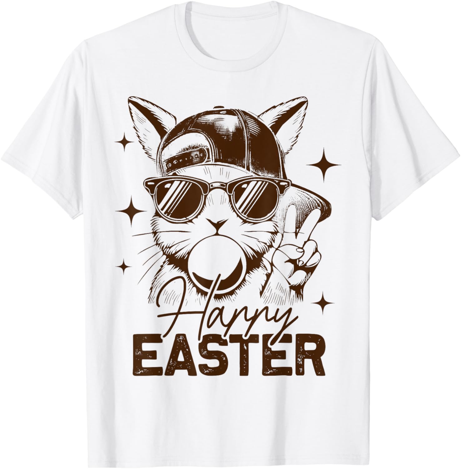 Funny Easter Bunny Rabbit Face T-Shirt for Men and Boys - Happy Easter! - 6