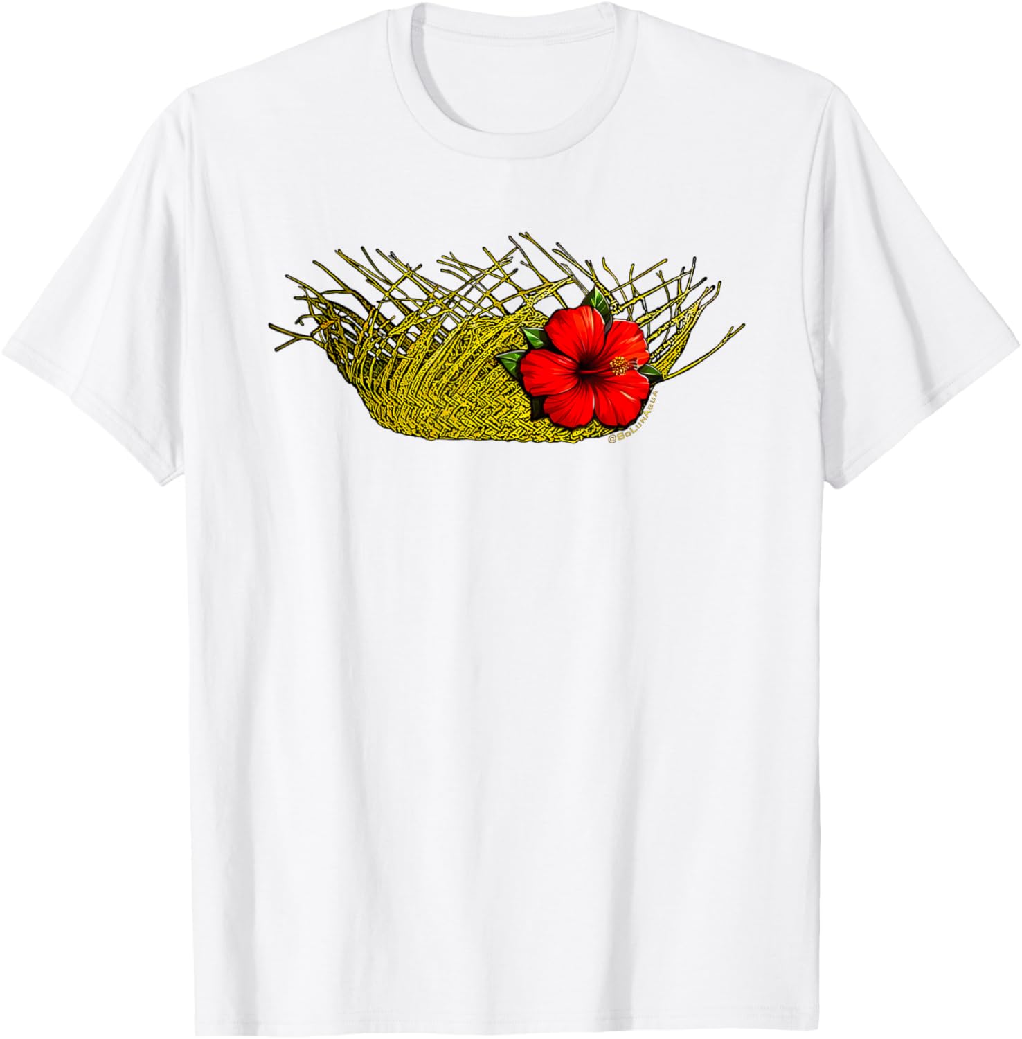 Puerto Rican Jibaro Pava Hat and Vibrant Maga Flower T-Shirt Combo - 16