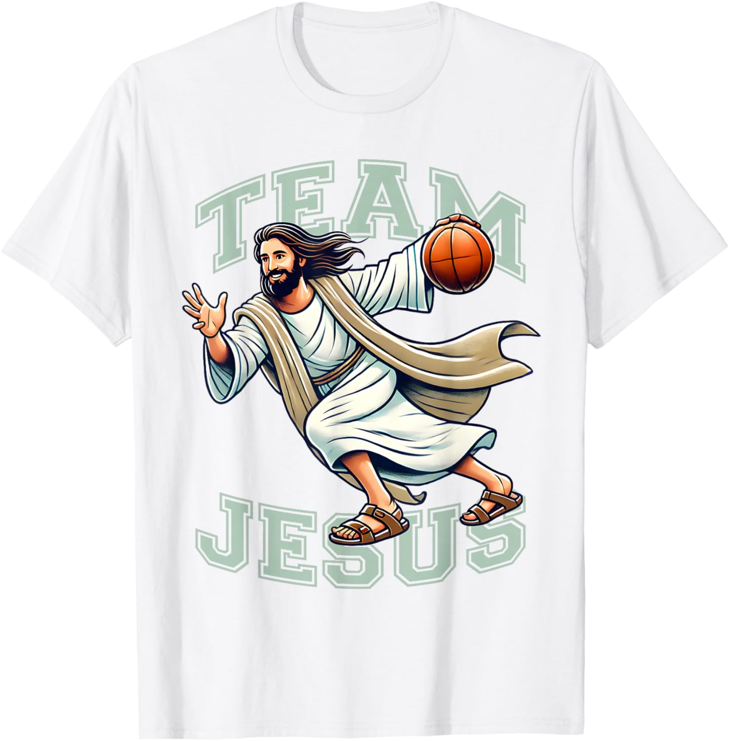 Team Jesus Basketball Tee Christ Playing Basketball T-Shirt for Sports Fans - 16