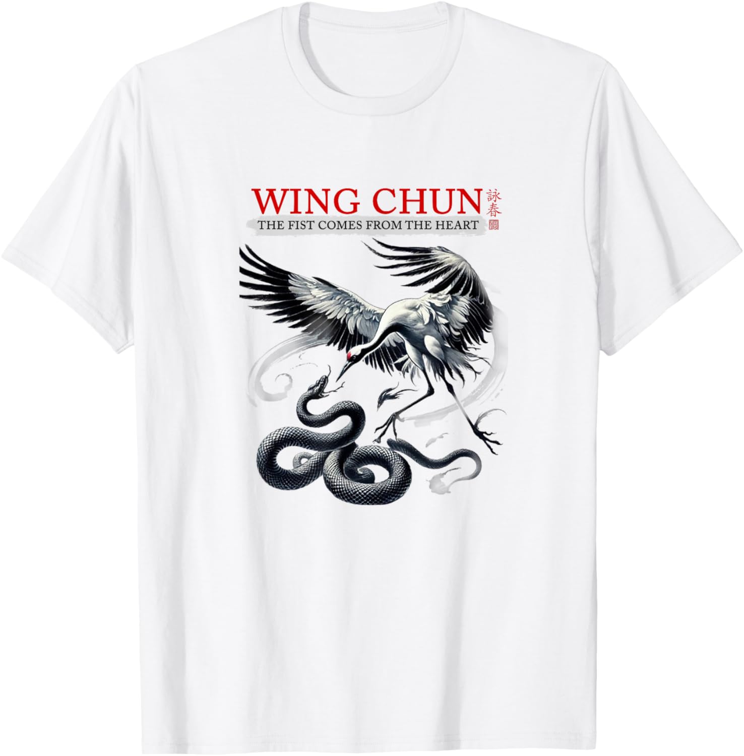Wing Chun Kung Fu Snake and Crane T-Shirt for Martial Arts Lovers - 3