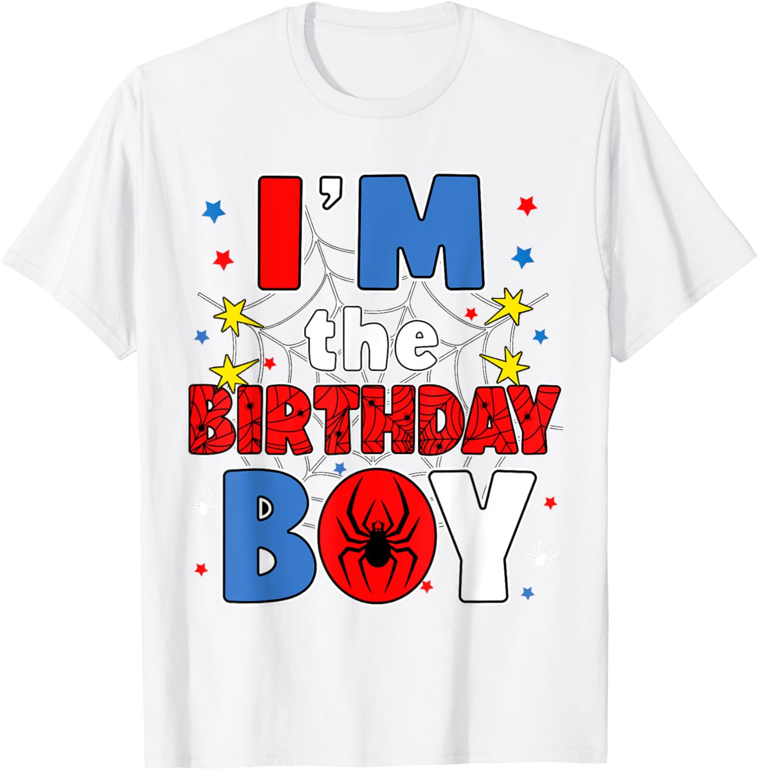 I'm The Birthday Boy Spider Web Family Party T-Shirt for Kids - 20