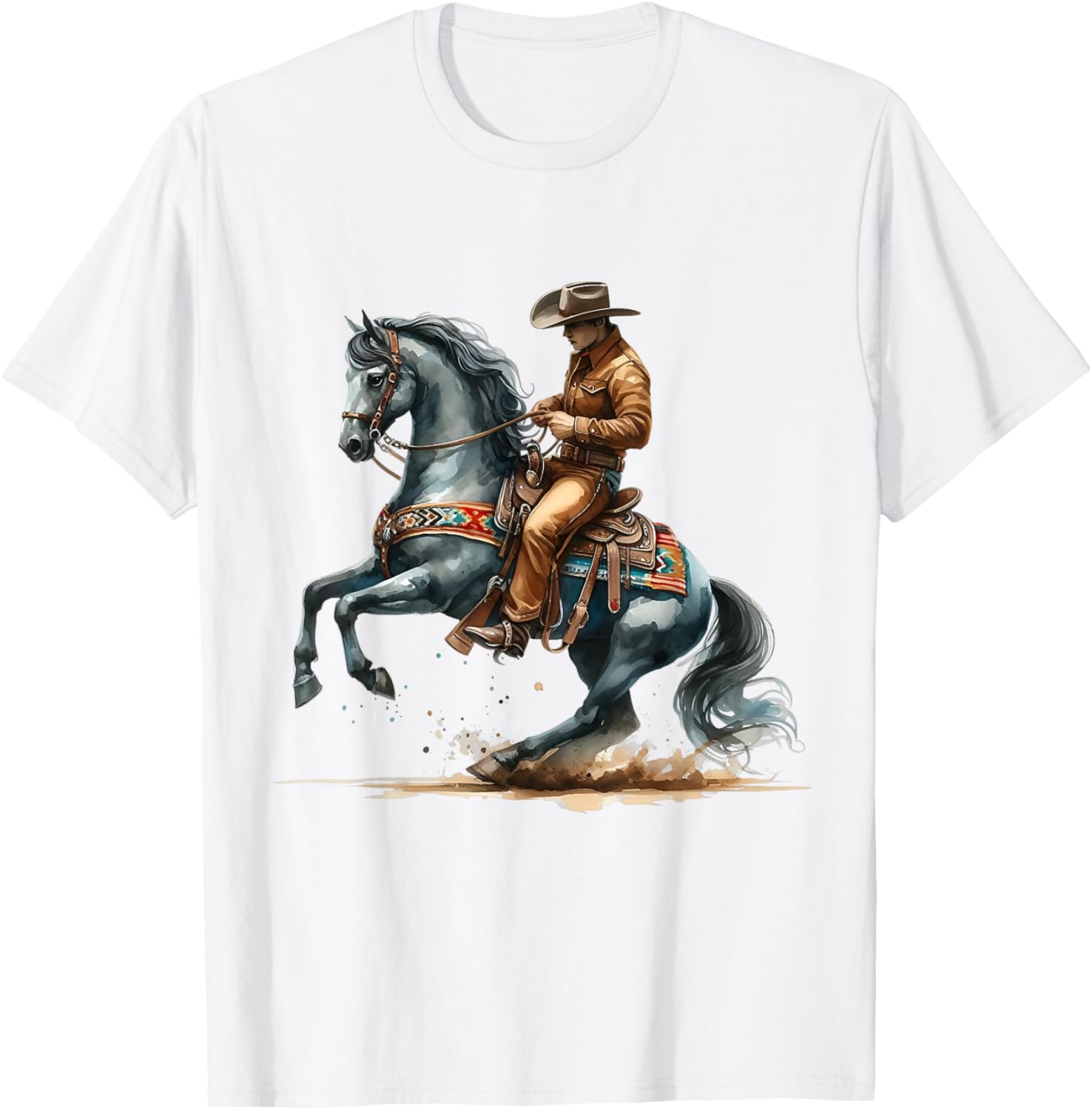 Vintage Rodeo Cowboy Bronco Riding T-Shirt for Western Lovers - 1
