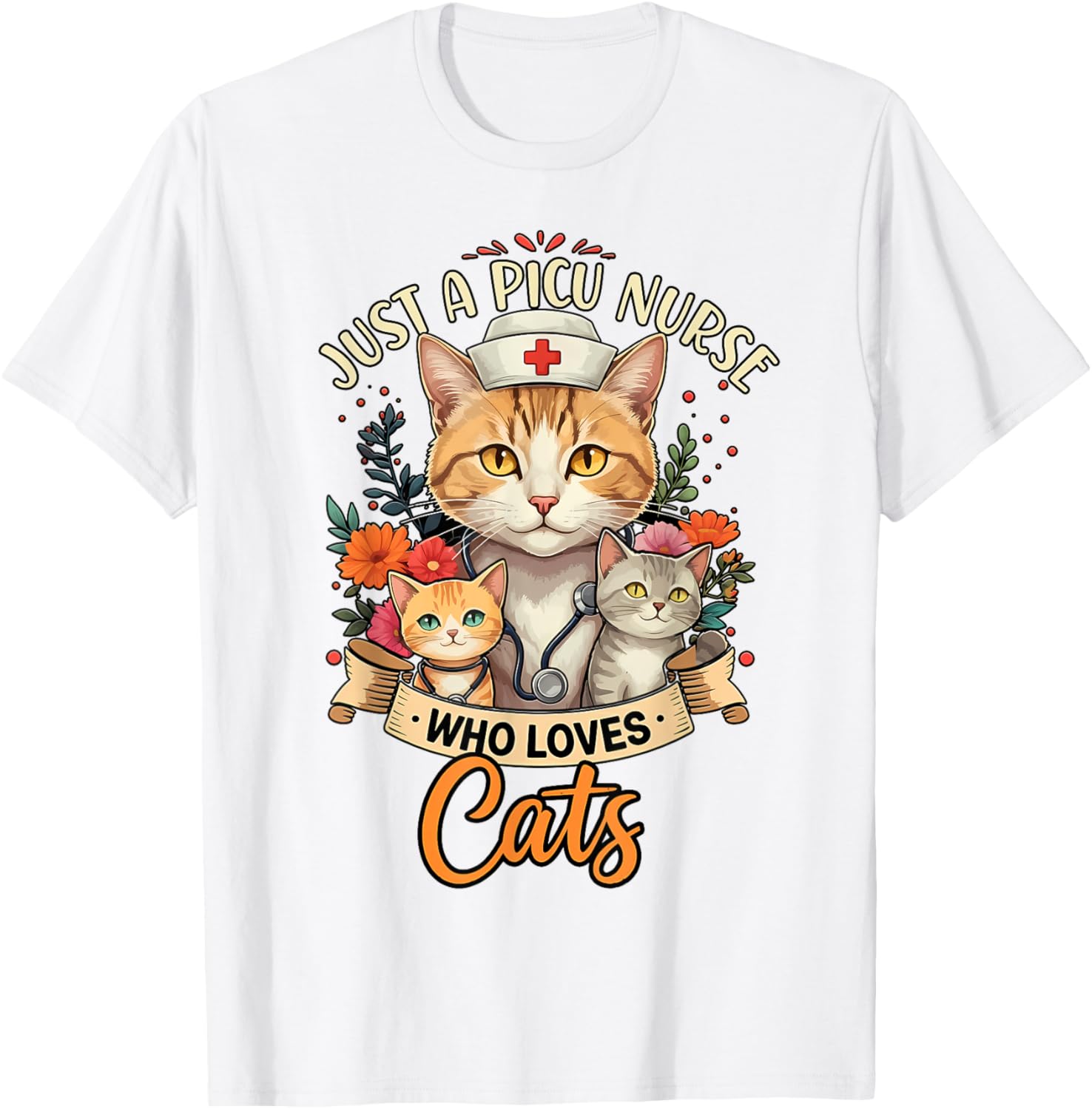Just A PICU Nurse Who Loves Cats – Cute Pediatric ICU T-Shirt for Cat Lovers - 6