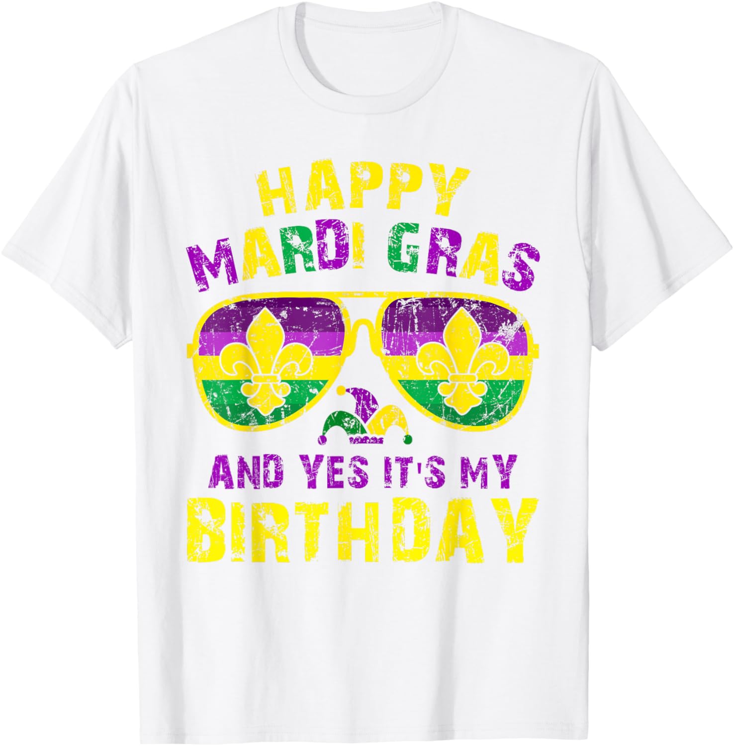 Happy Mardi Gras Birthday T-Shirt for Men, Women, and Kids Celebration - 17