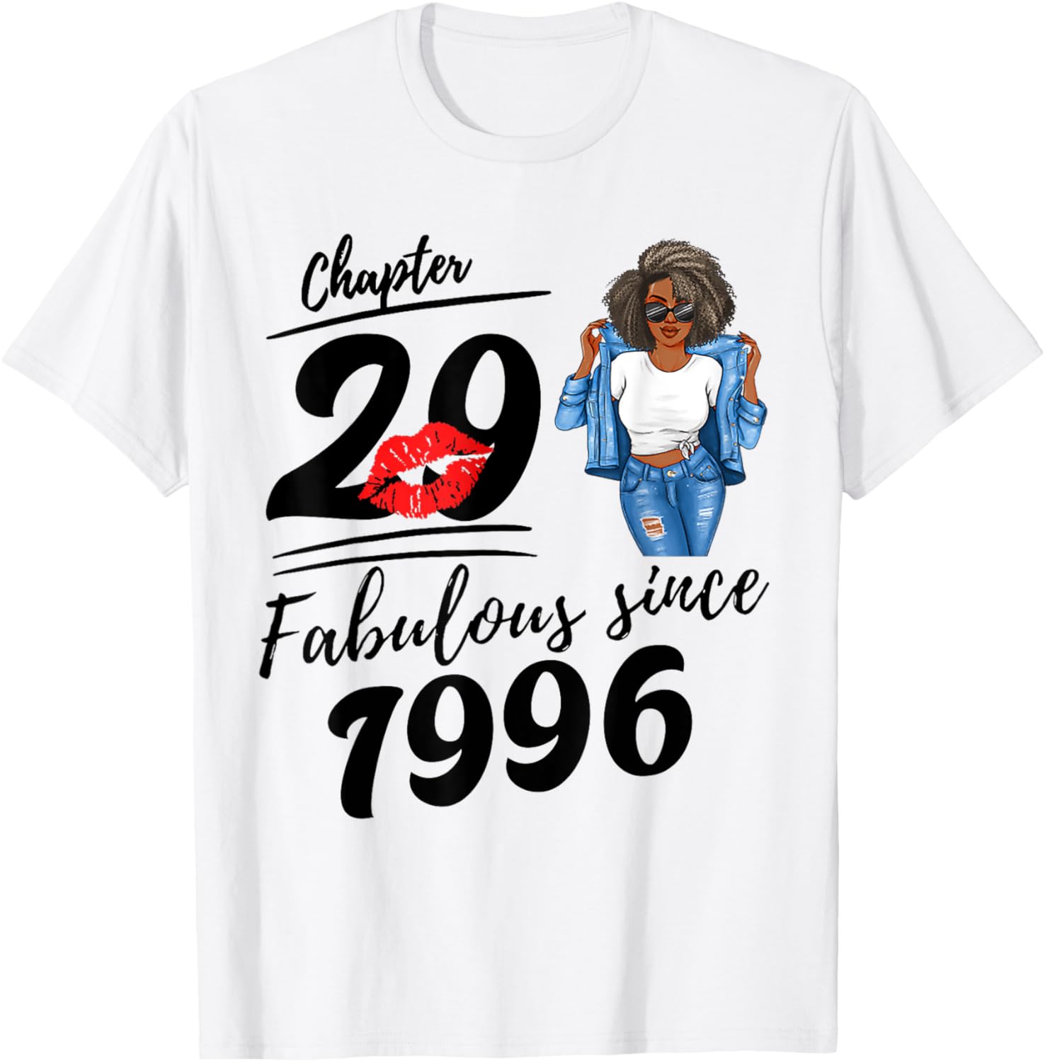 29th Birthday Melanin T-Shirt Fabulous Since 1996 for Women - 1