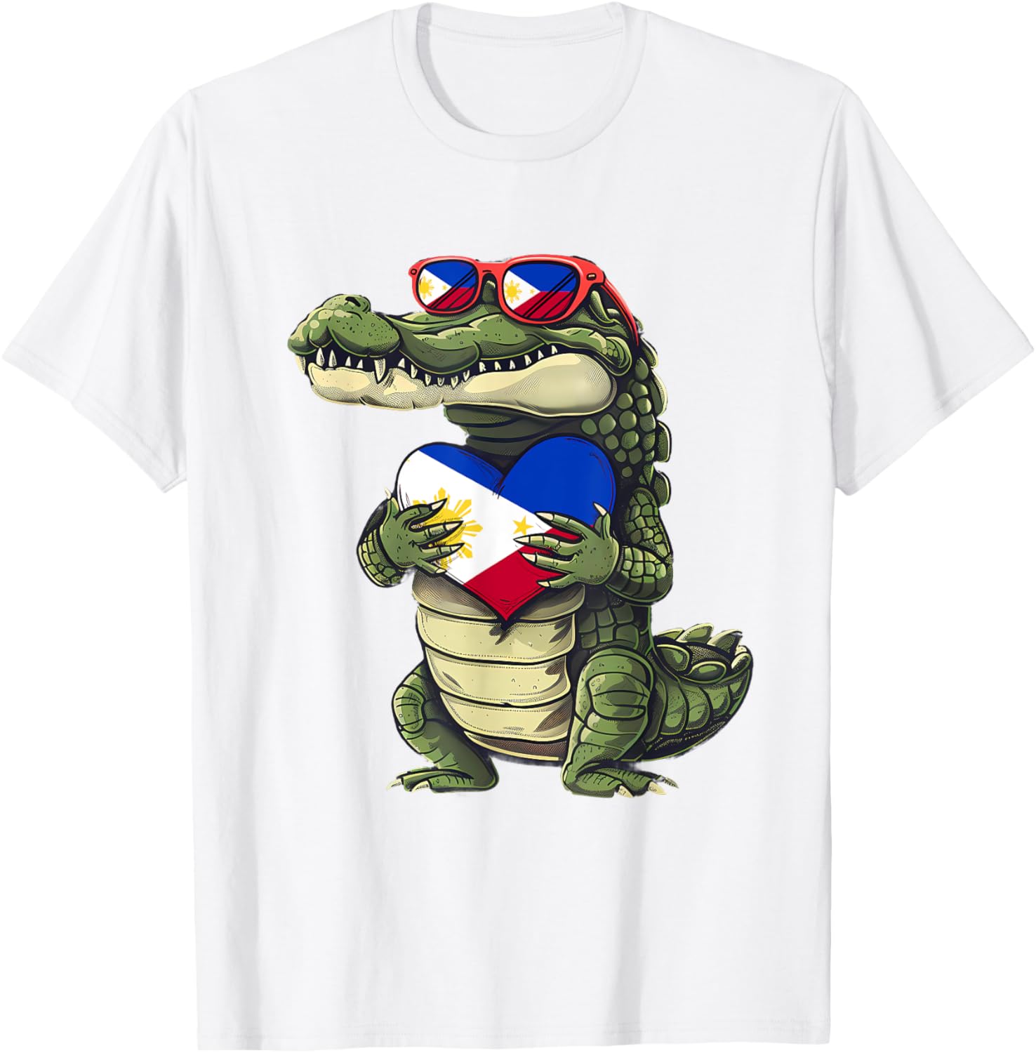 Philippines Crocodile Heart T-Shirt with Filipino Flag - Pilipinas Pride - 5