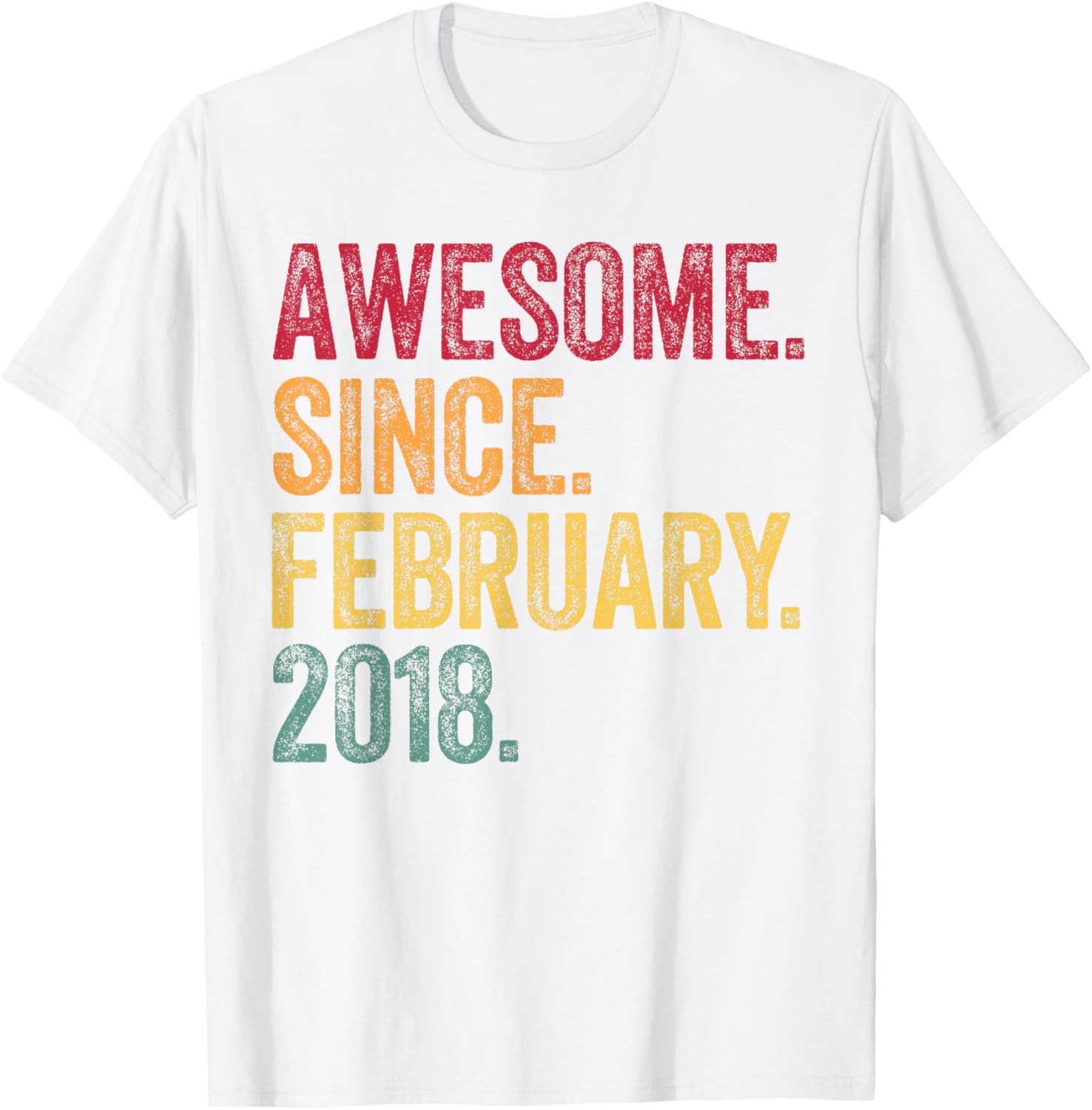 Awesome Since February 2018 7th Birthday T-Shirt for Kids Celebrating Fun - 1