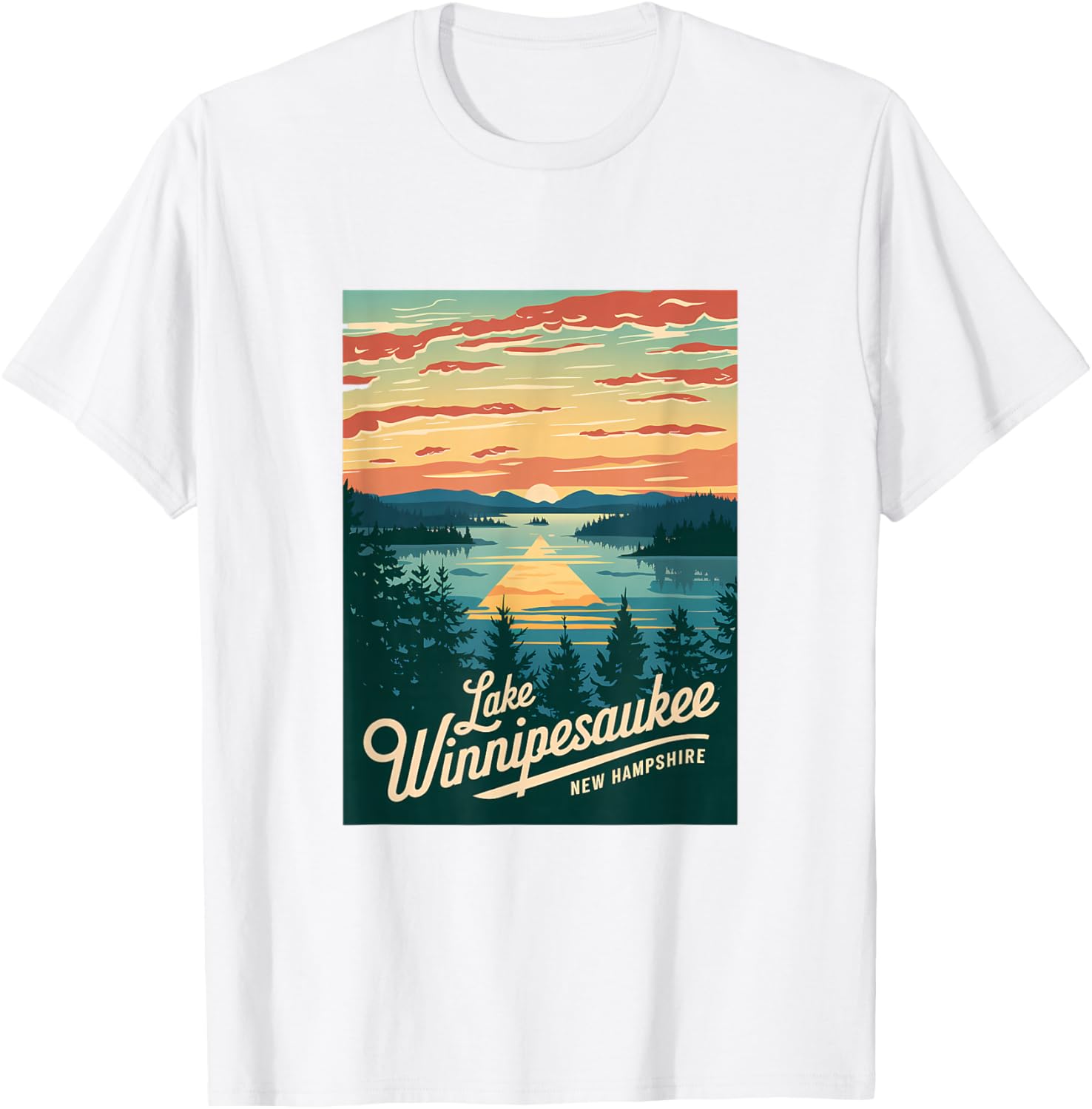 Sunset Beauty T-Shirt Featuring Scenic Lake Winnipesaukee, New Hampshire - 24