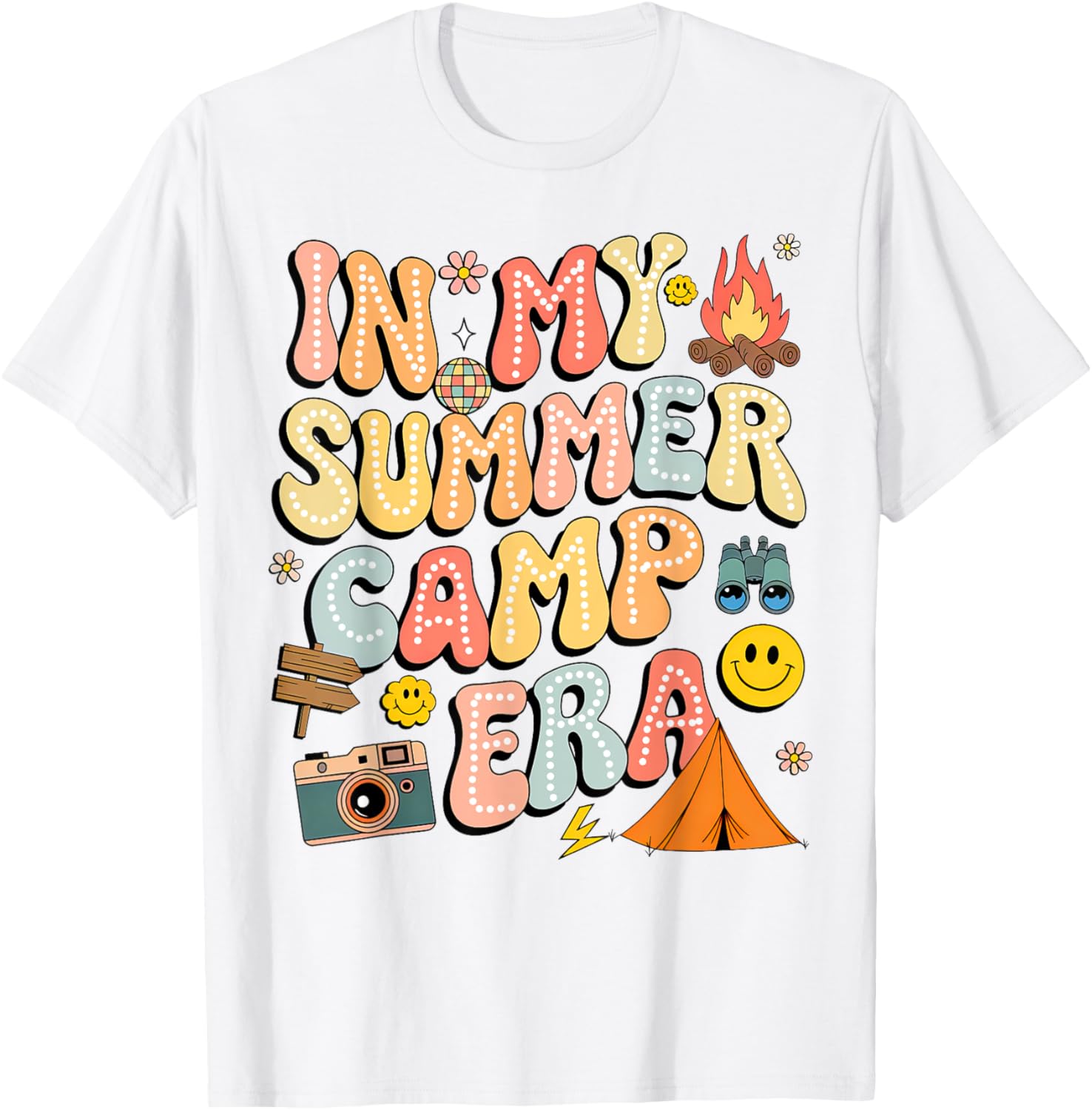 Groovy Summer Camp Crew Last Day of School T-Shirt for Fun Adventures - 12