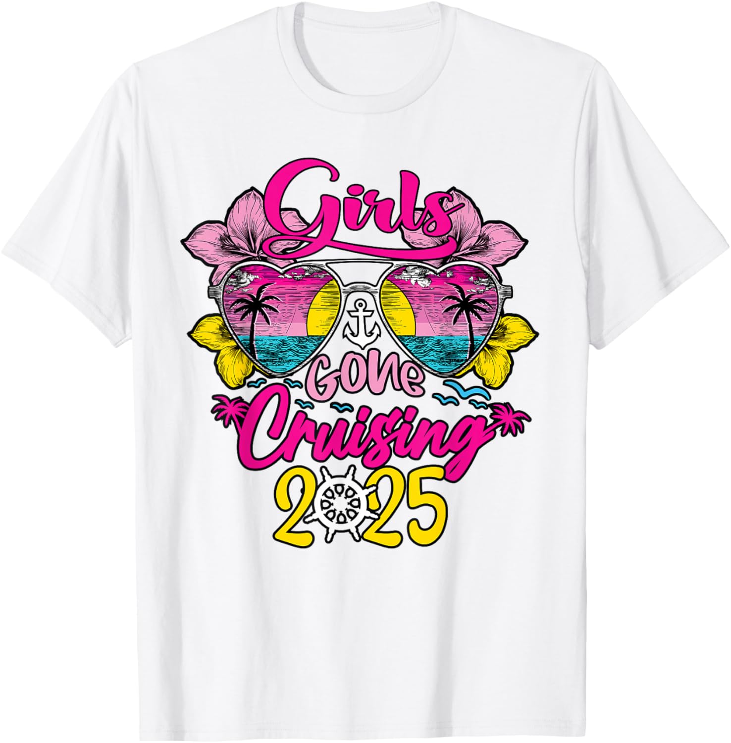 Girls Gone Cruising 2025 Funny Besties T-Shirt for Vacation Fun - 14