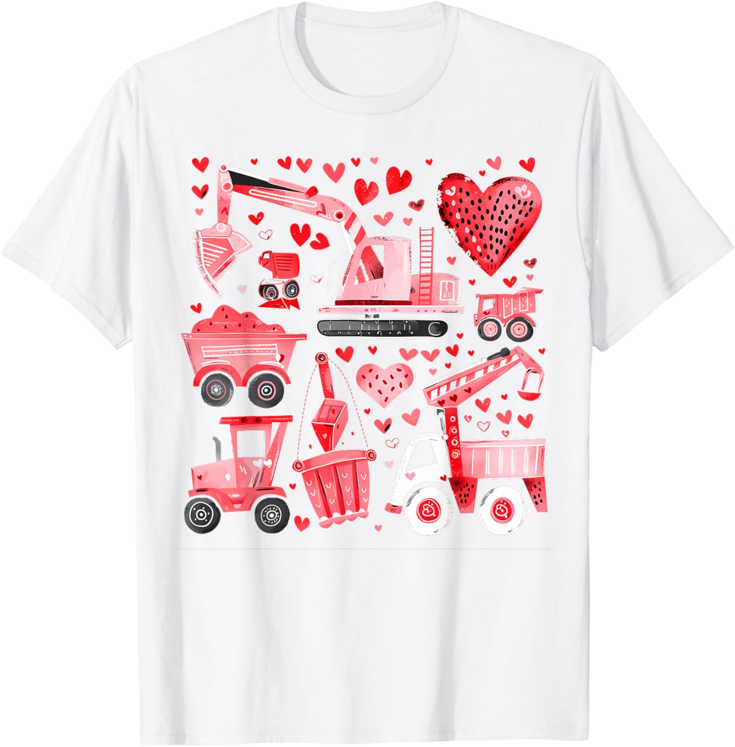 Adorable Valentine's Day Construction Trucks Loads of Love Toddler T-Shirt - 17