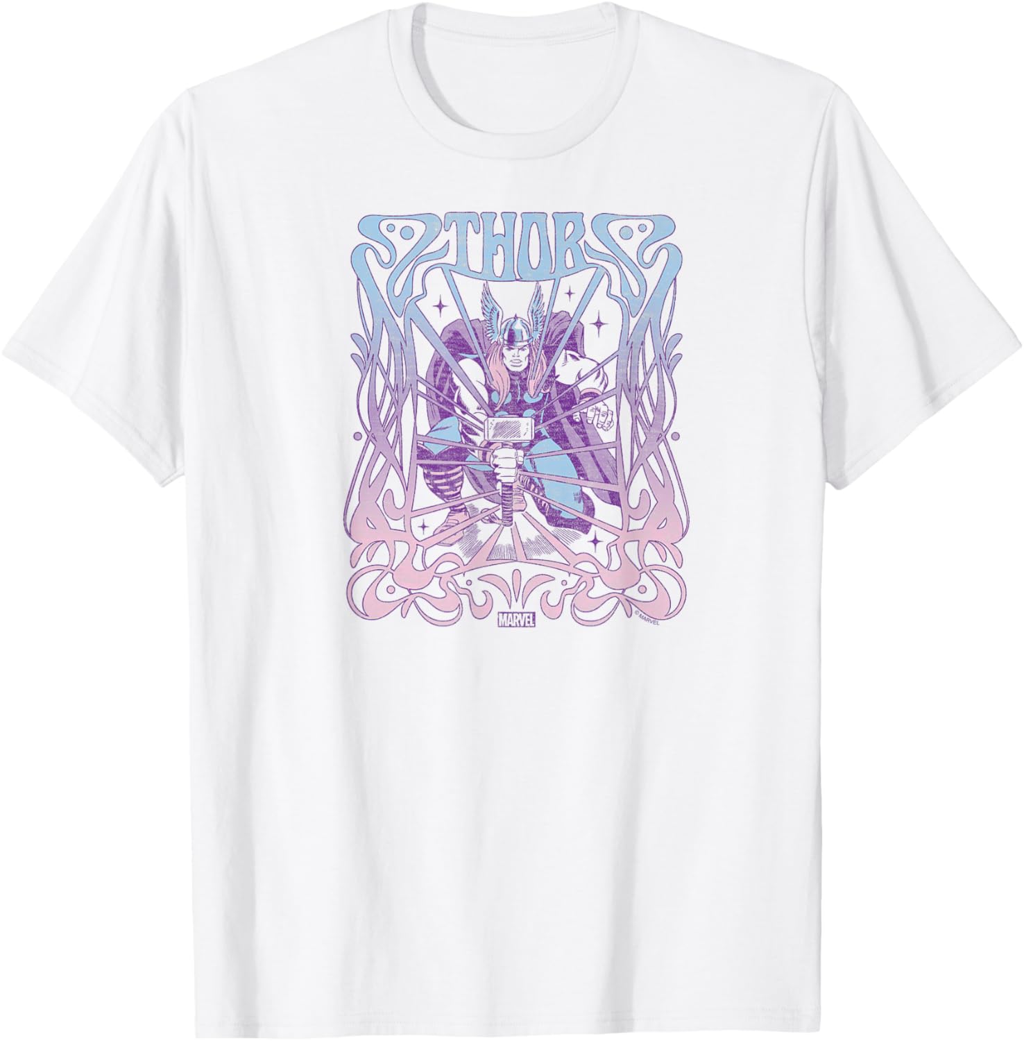 Thor Art Nouveau T-Shirt Stylish Casual Wear for Fans of Norse Mythology - 1