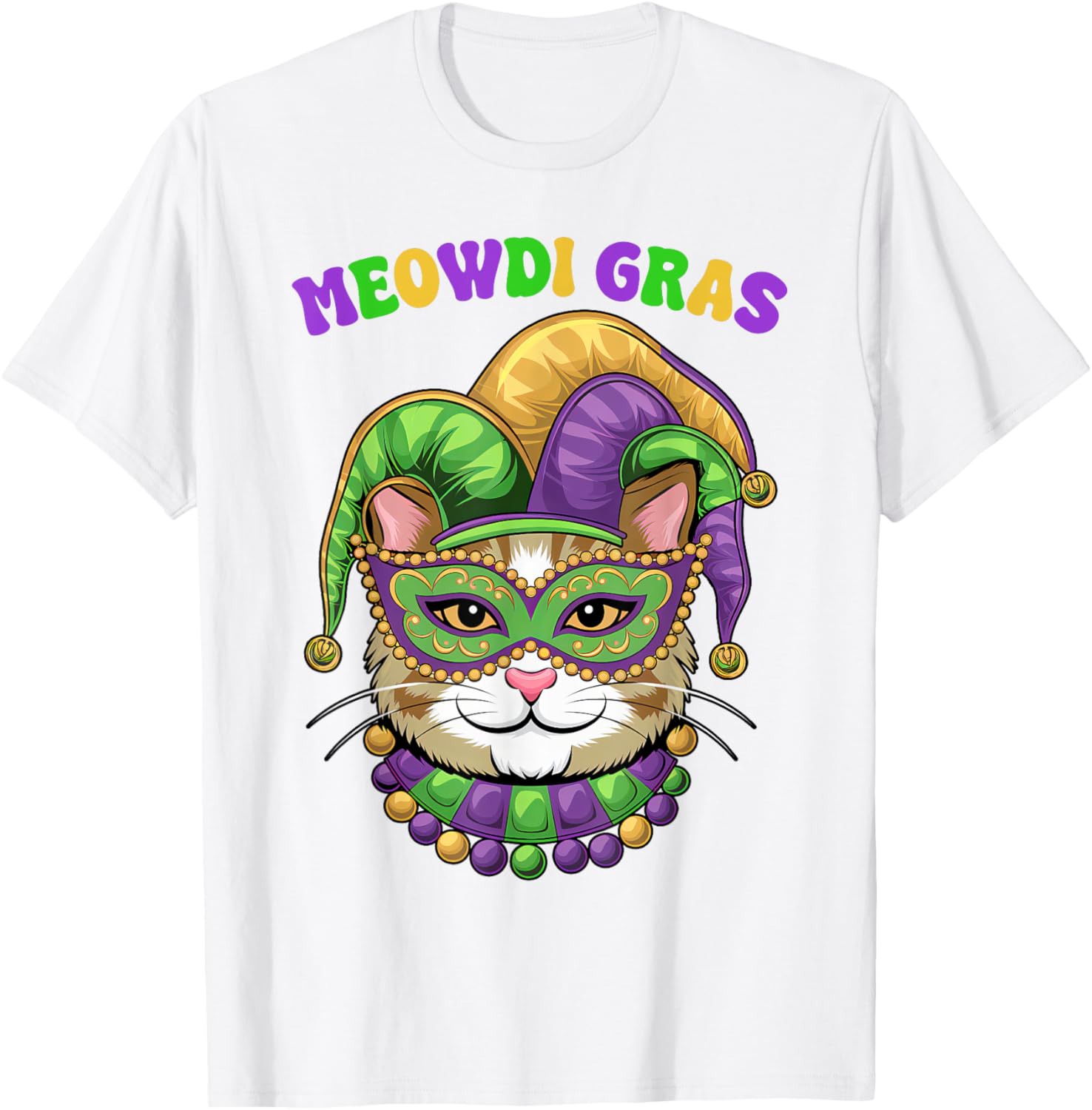 Meowdi Gras Mardi Gras Cat Lover T-Shirt New Orleans Style Fun Apparel - 17