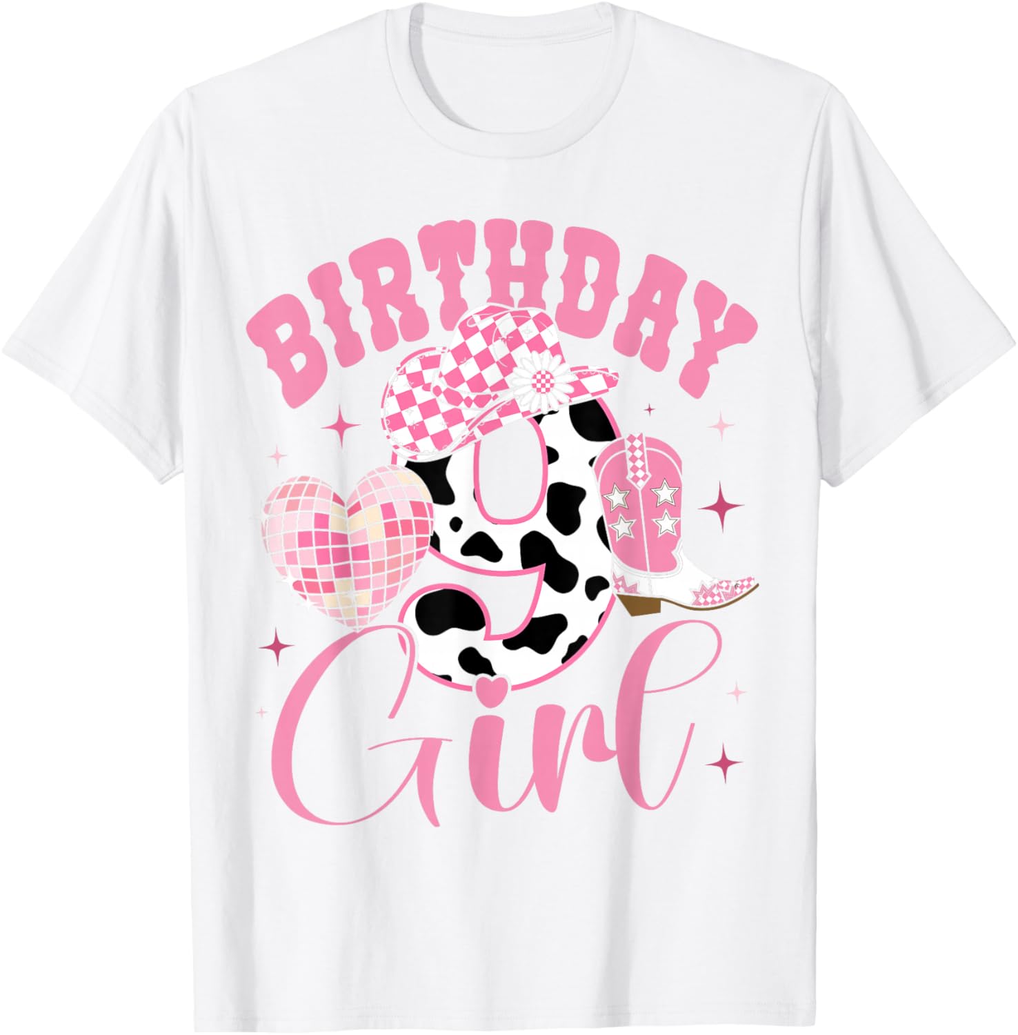 Happy 9th Birthday Cowgirl Tee Stylish Rodeo Outfit for Girls - 6
