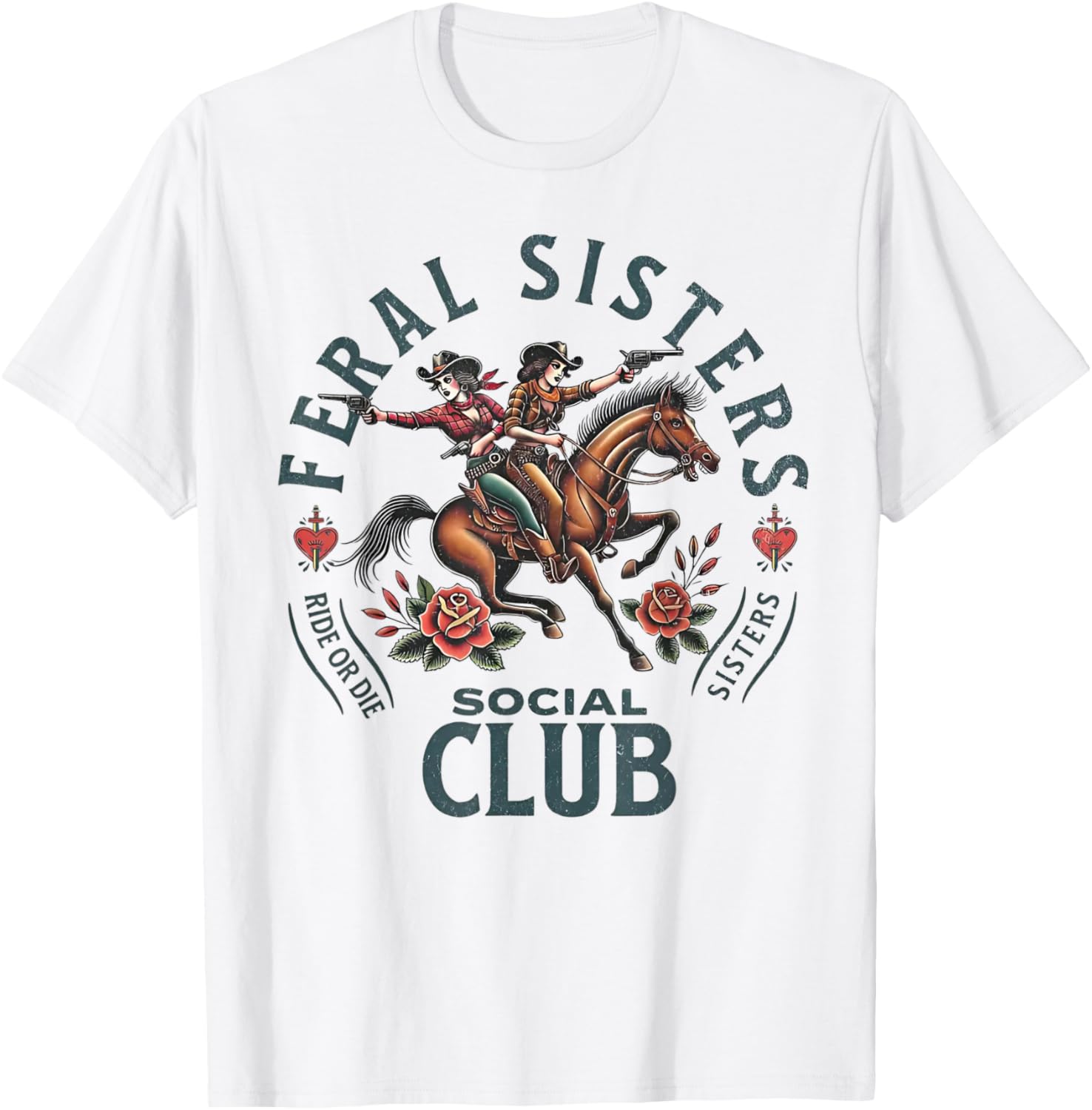 Funny Sisters Feral Sisters Social Club T-Shirt for Fun Loving Sisters - 6