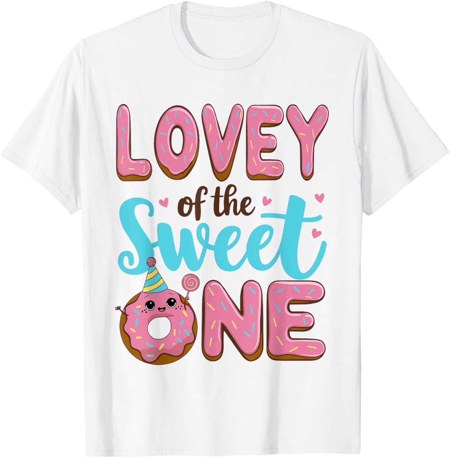 Sweet One Donut Party T-Shirt for 1st Birthday Girl - Cute Lovie Design - 7