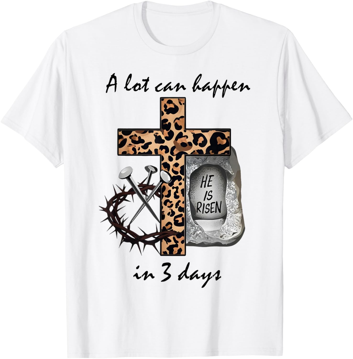 Inspirational 3 Days Christian Easter Cross T-Shirt for Faithful Celebration - 12