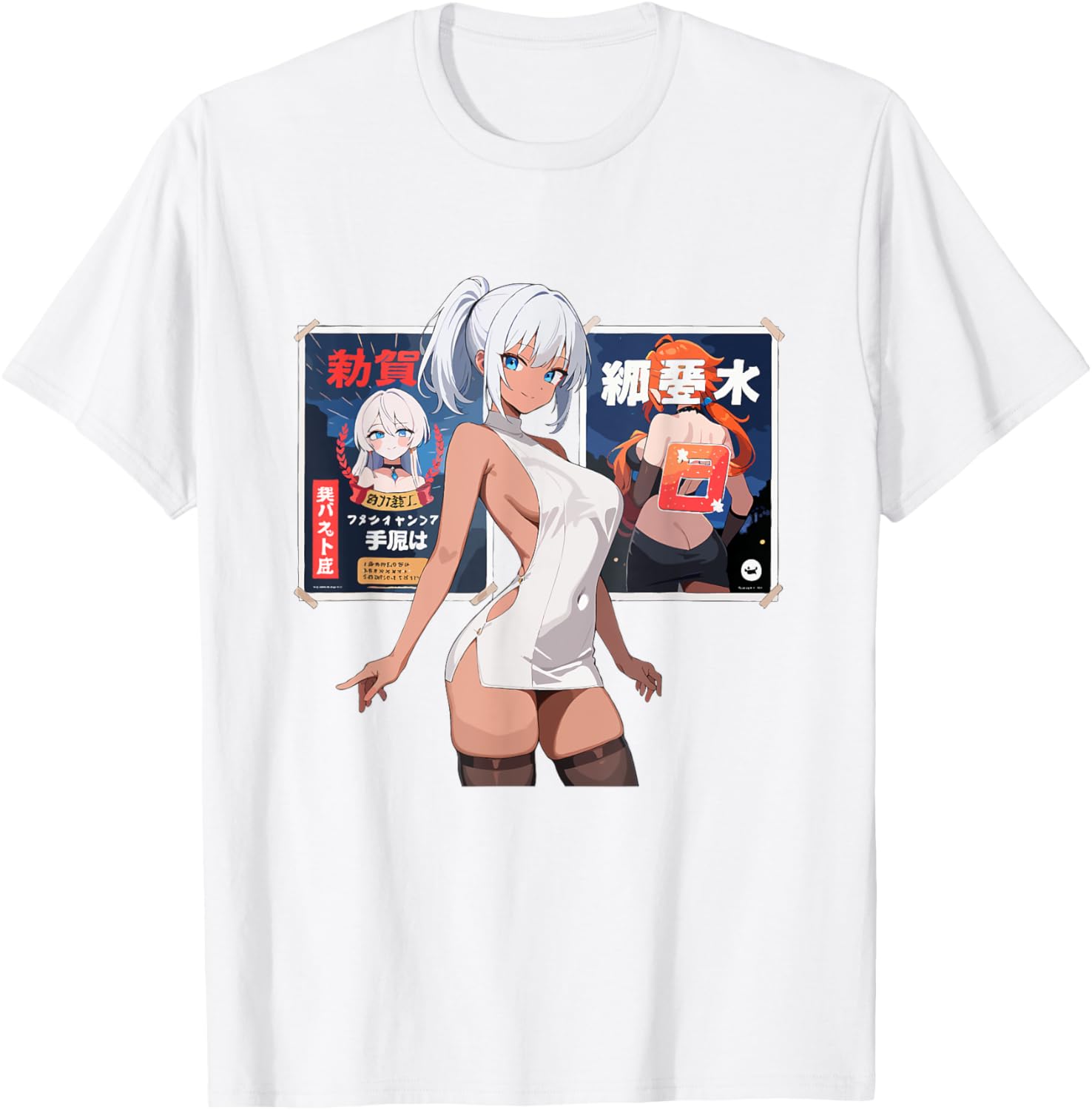 Stylish Waifu Anime Girl T-Shirt in Japanese Art Style for Fans - 3
