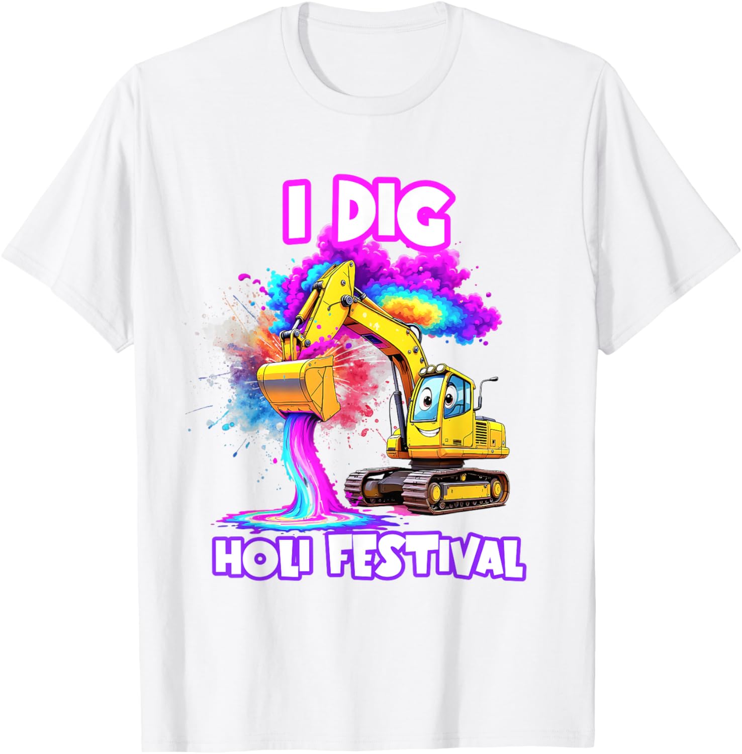 I Dig Holi Festival T-Shirt for Kids Boys Toddlers Celebrating India - 5