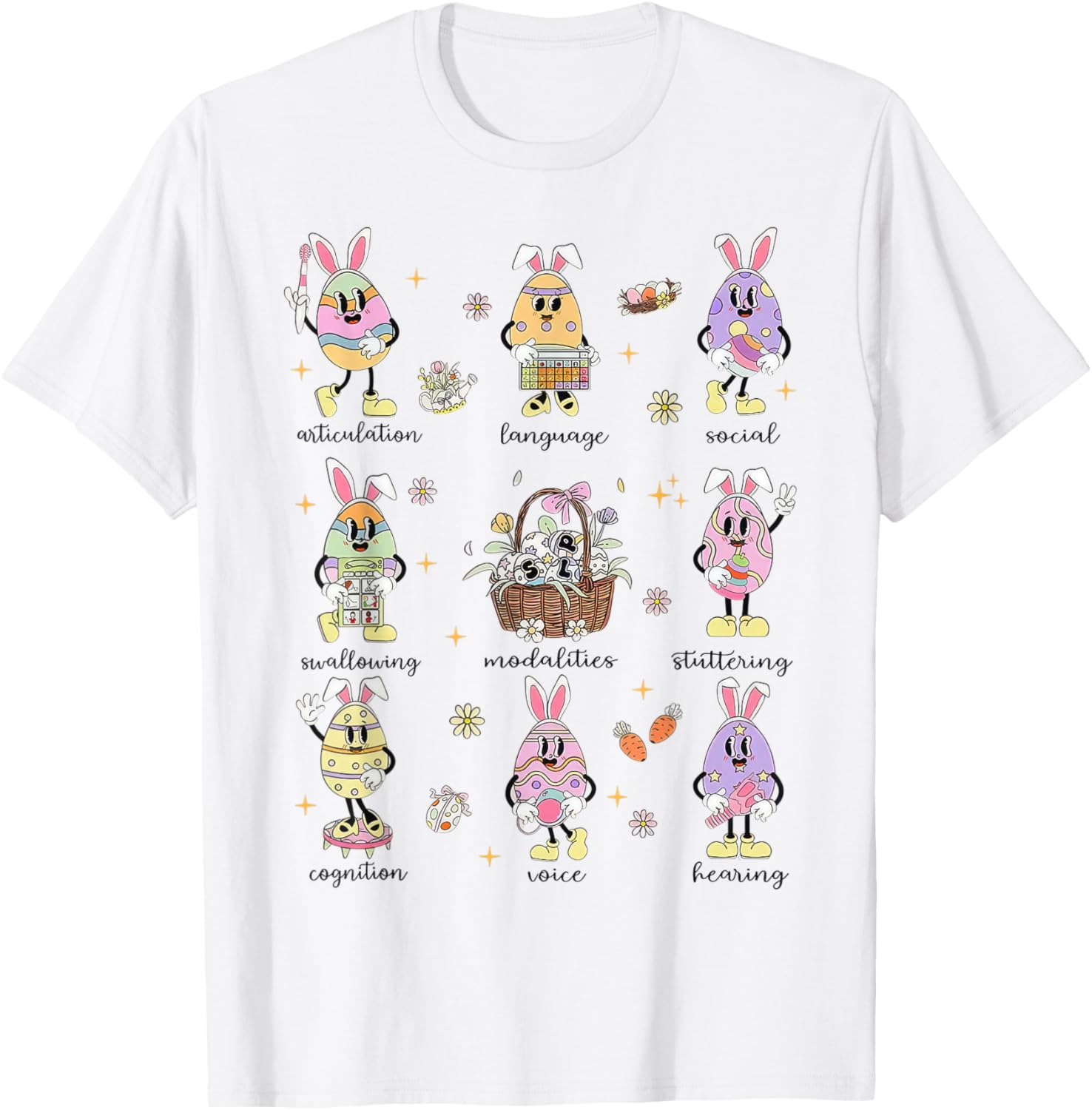 Easter Bunny SLP T-Shirt for Speech Language Pathologists in Spring - 7