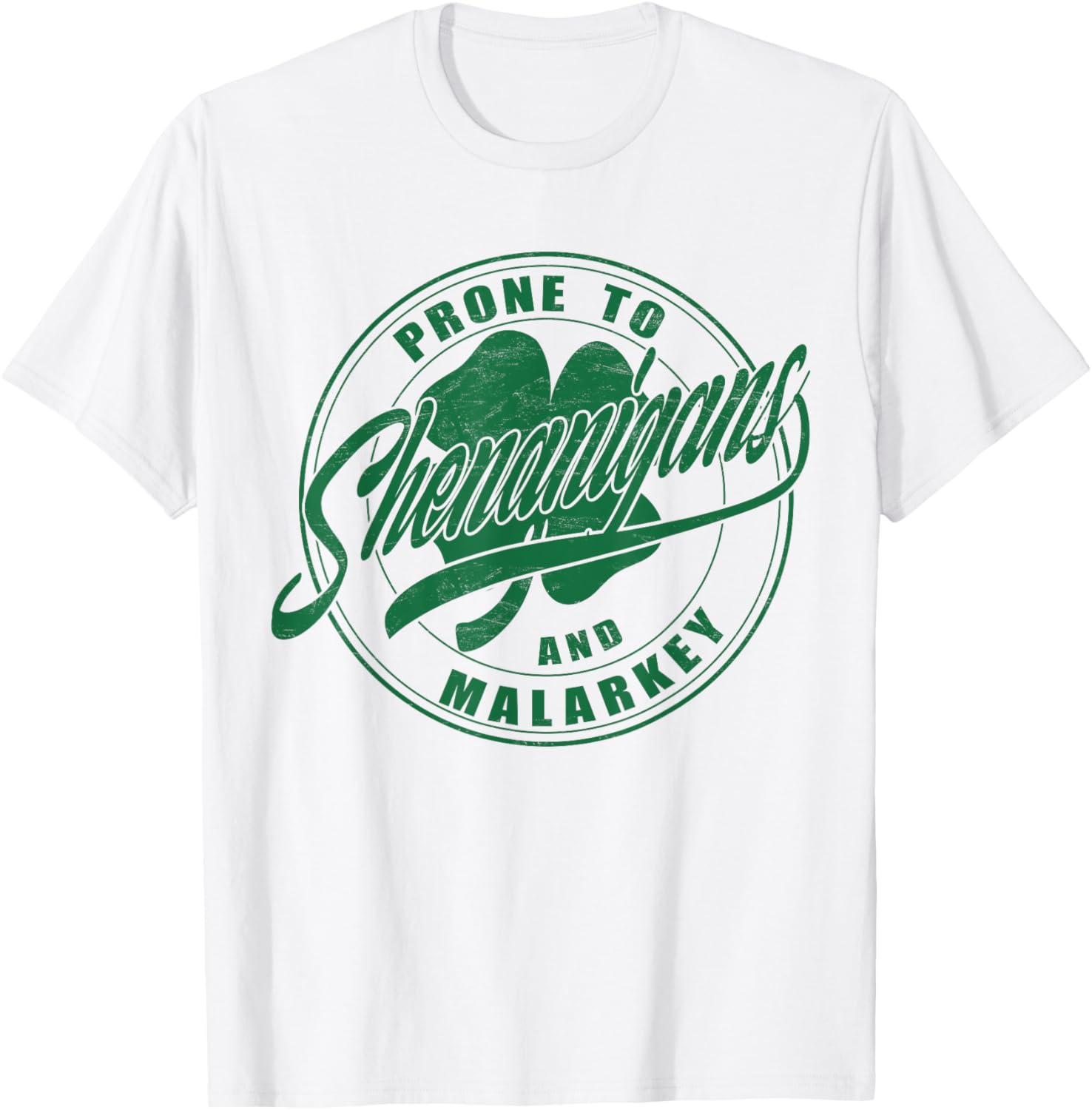 Prone to Shenanigans St Patrick's Day Clover T-Shirt for Fun Celebrations - 4