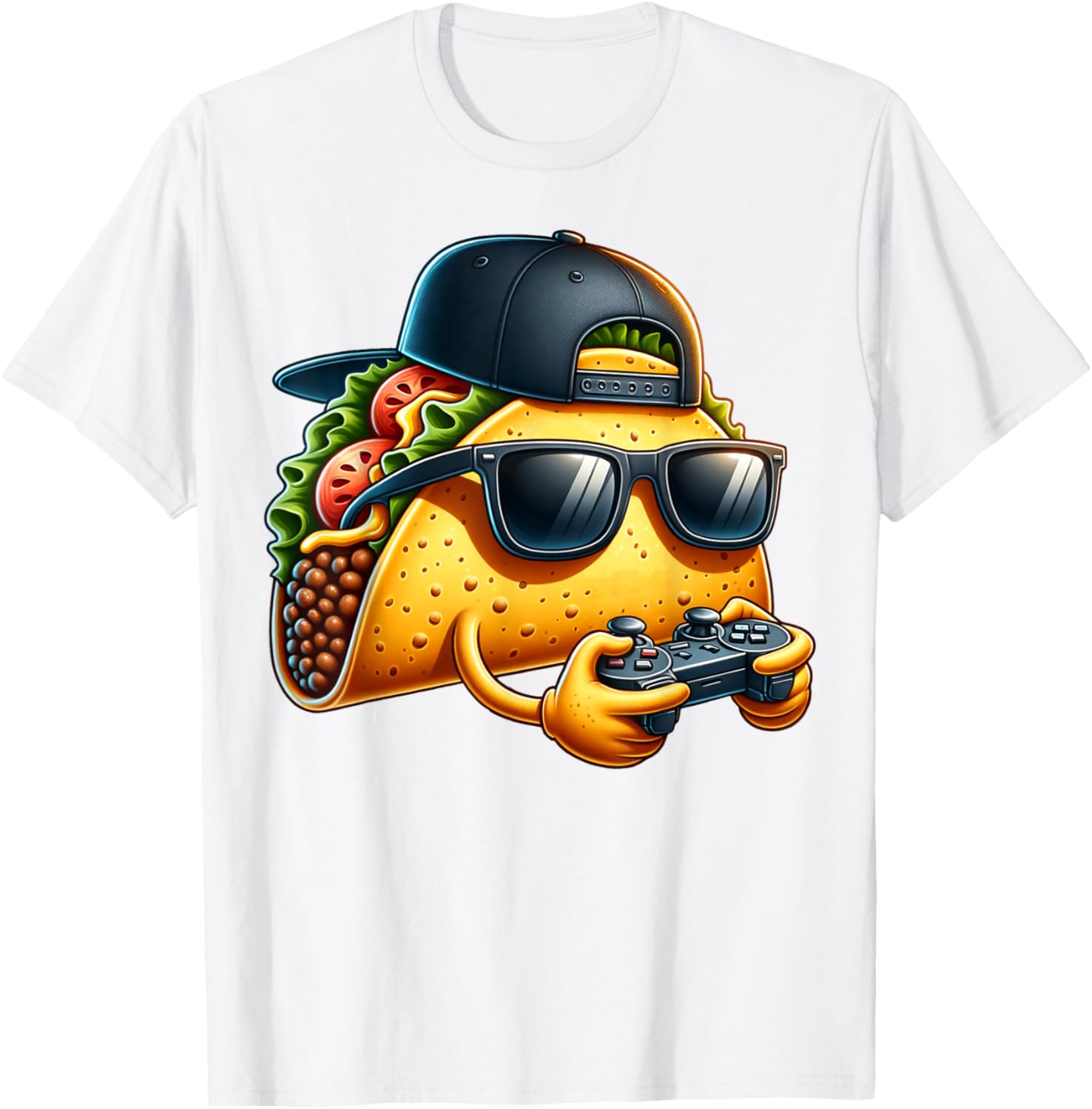 Funny Taco Playing Video Games T-Shirt for Gamers and Taco Lovers - 13