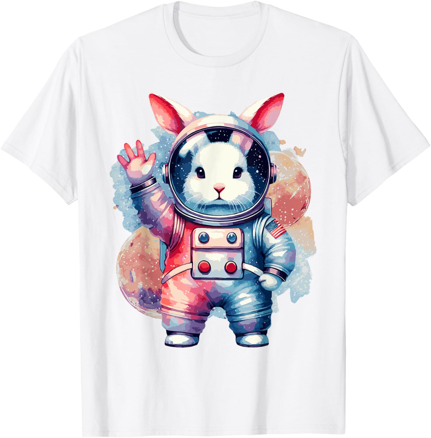 Funny Bunny Rabbit Astronaut Costume Easter T-Shirt for Kids - 1