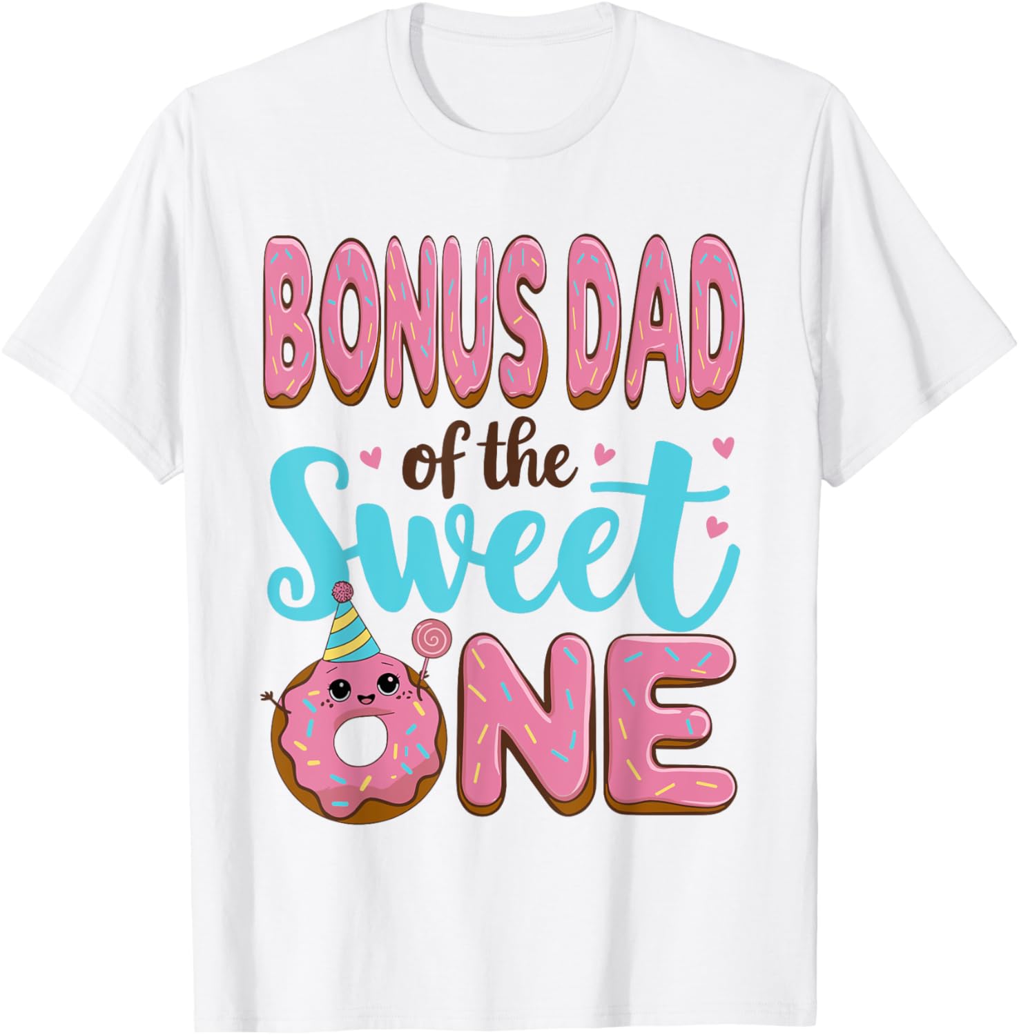 Bonus Dad Donut Party T-Shirt for 1st Birthday Girl Celebration - 10