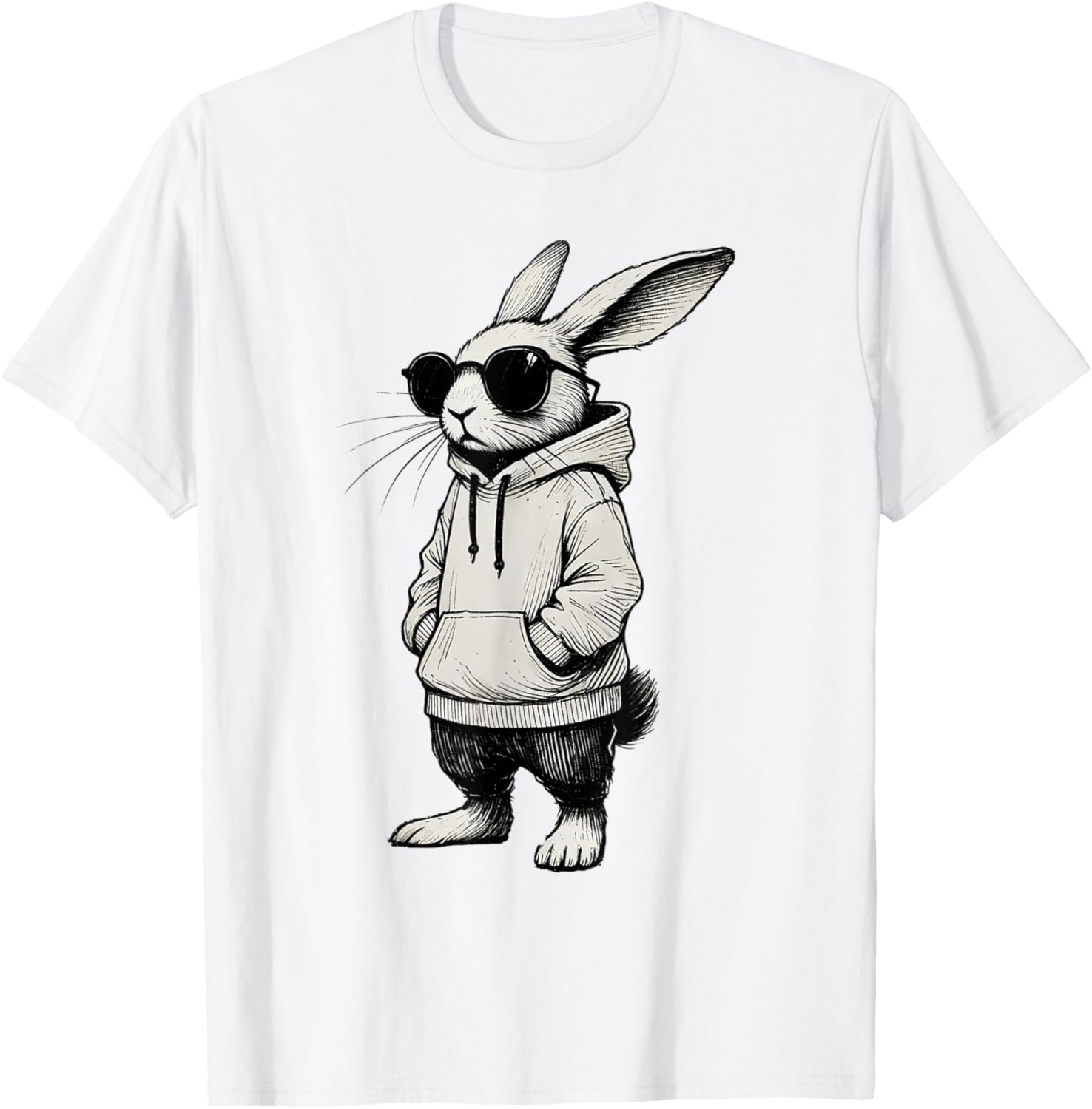 Bunny Face Sunglasses T-Shirt for Boys and Men - Fun Easter Apparel - 2