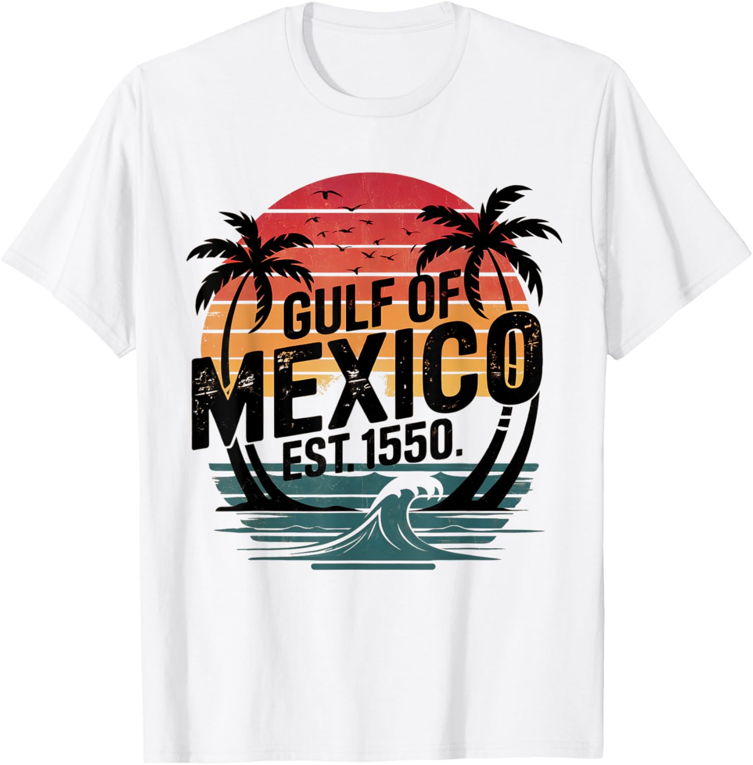 Retro Vintage Gulf of Mexico Women's Beach T-Shirt Established 1550 - 4