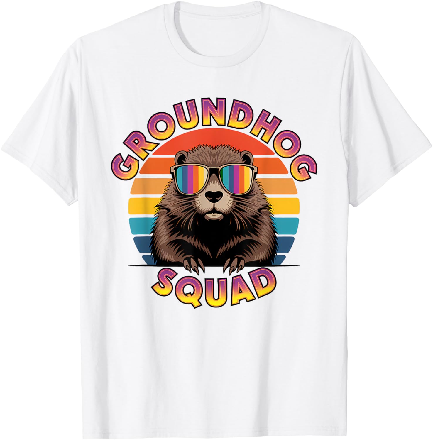 Funny Groundhog Squad Happy Groundhog Day 2025 T-Shirt for All Ages - 2