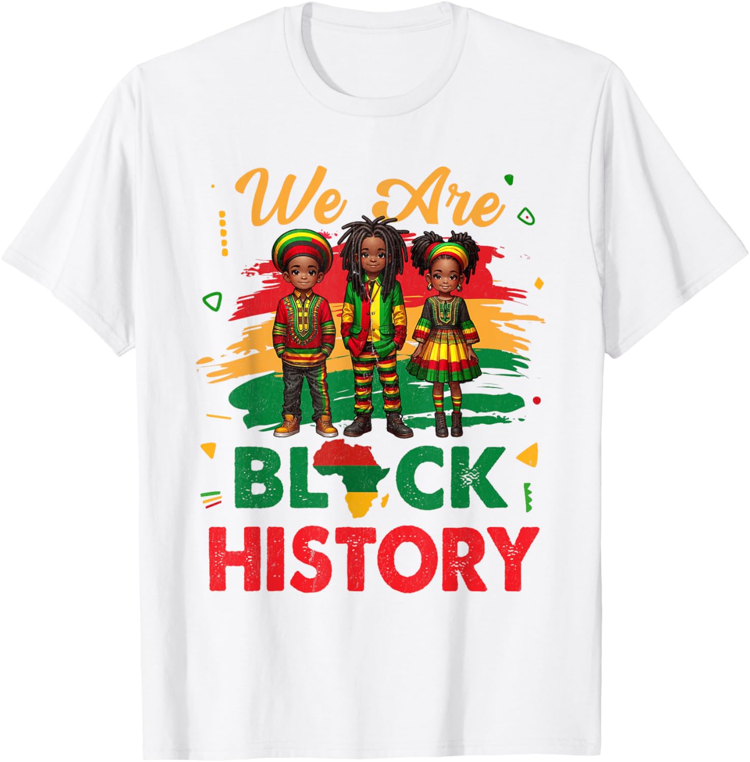 Black History Month Map T-Shirt for African Kids Boys and Girls - 19