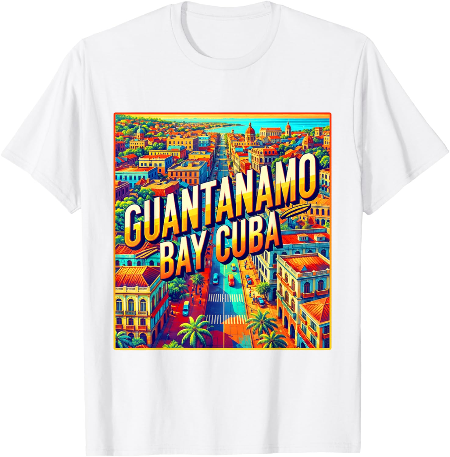 Vintage Retro Guantanamo Bay Cuba T-Shirt for Family Trips - 8