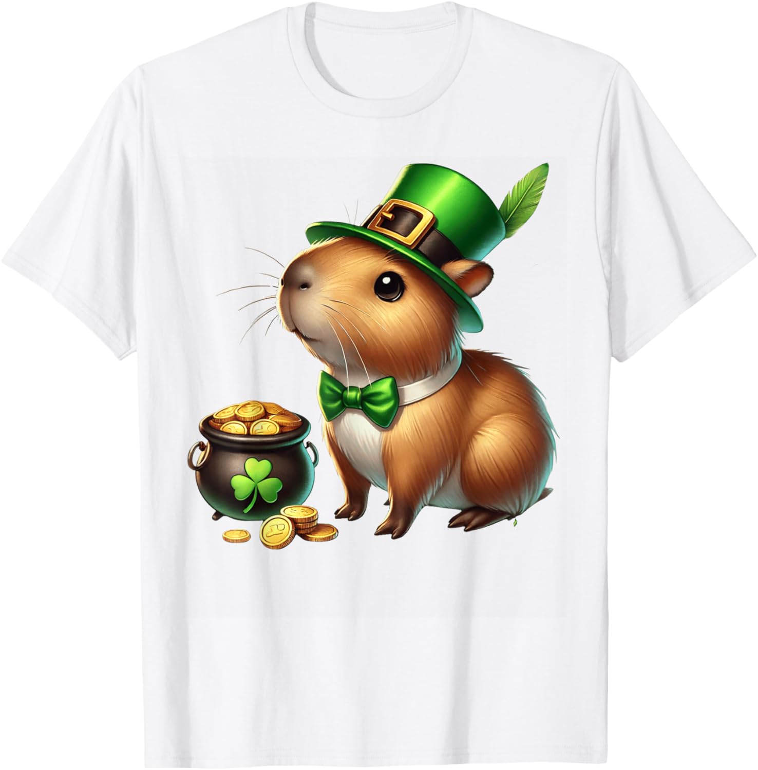 Adorable Guinea Pig Leprechaun St Patrick's Day Kids T-Shirt - 15