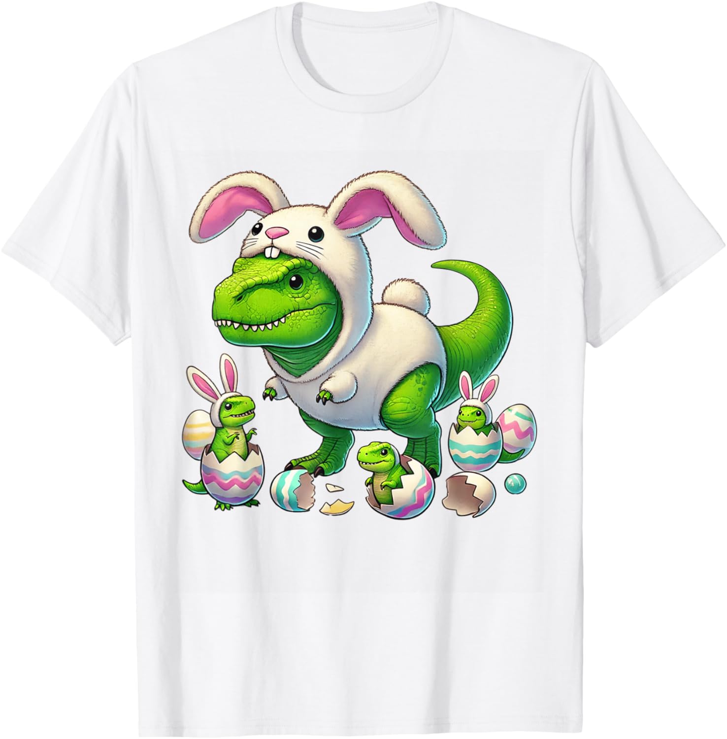 Funny Easter T-Rex Bunny Ears Kids T-Shirt for Boys - Dino Costume Delight - 6
