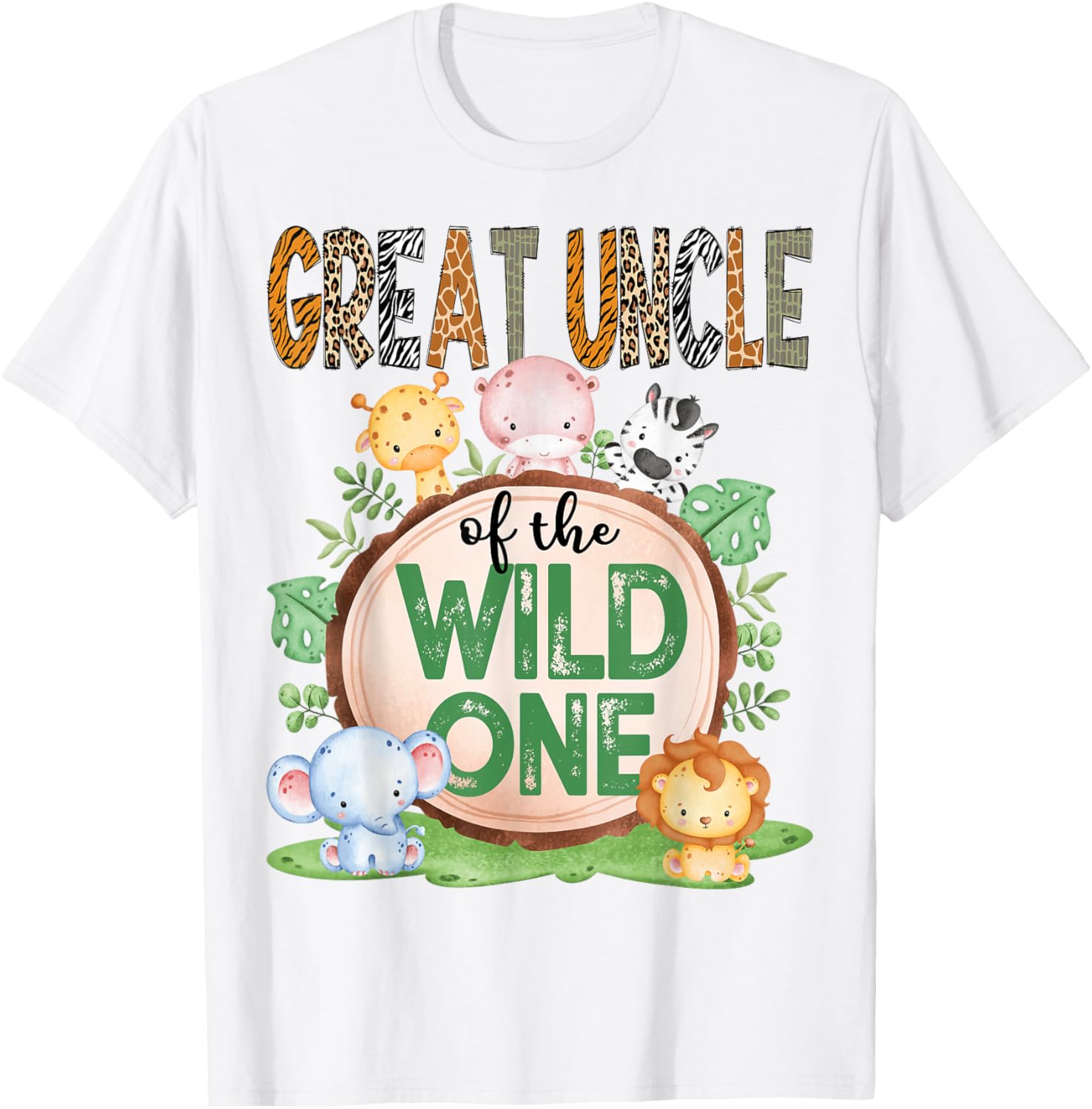 Great Uncle Of The Wild One Safari Jungle T-Shirt for 1st Birthday Fun - 13