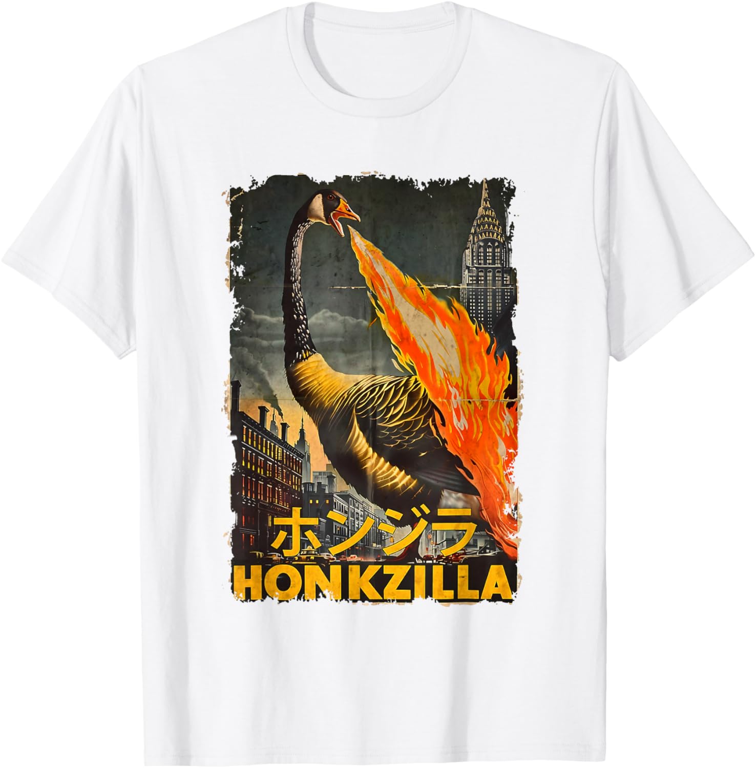 Vintage Honkzilla Silly Goose Catzilla T-Shirt for Fun, Quirky Style - 13