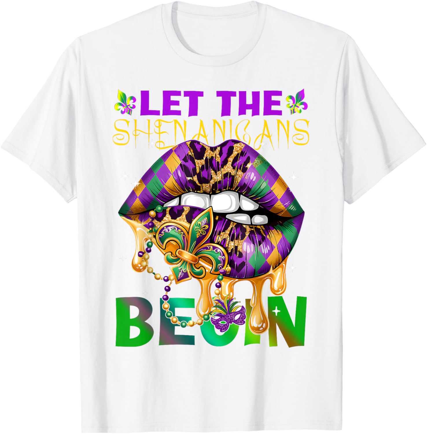Let The Shenanigans Begin Mardi Gras T-Shirt for Kids and Adults - 4