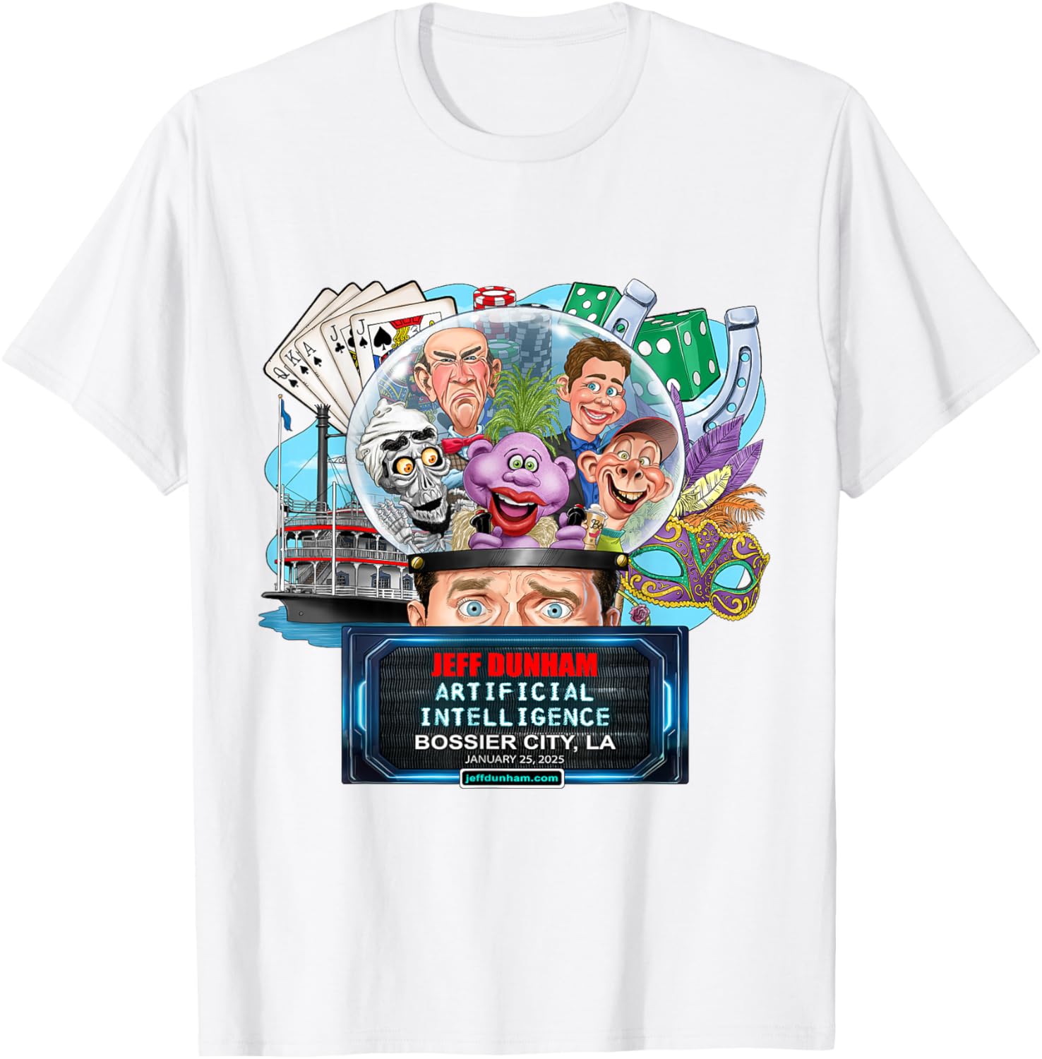 Jeff Dunham Bossier City LA 2025 T-Shirt for Comedy Fans and Collectors - 12