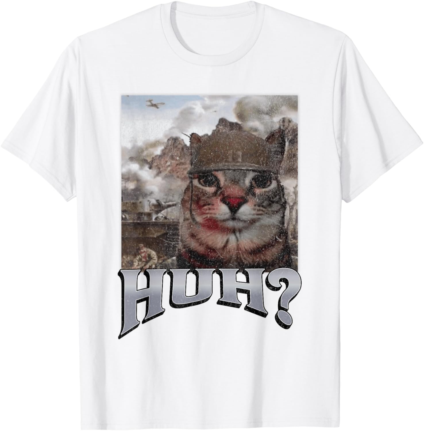 Funny Cat Meme T-Shirt for Men and Women - Huh? Graphic Tee - 17