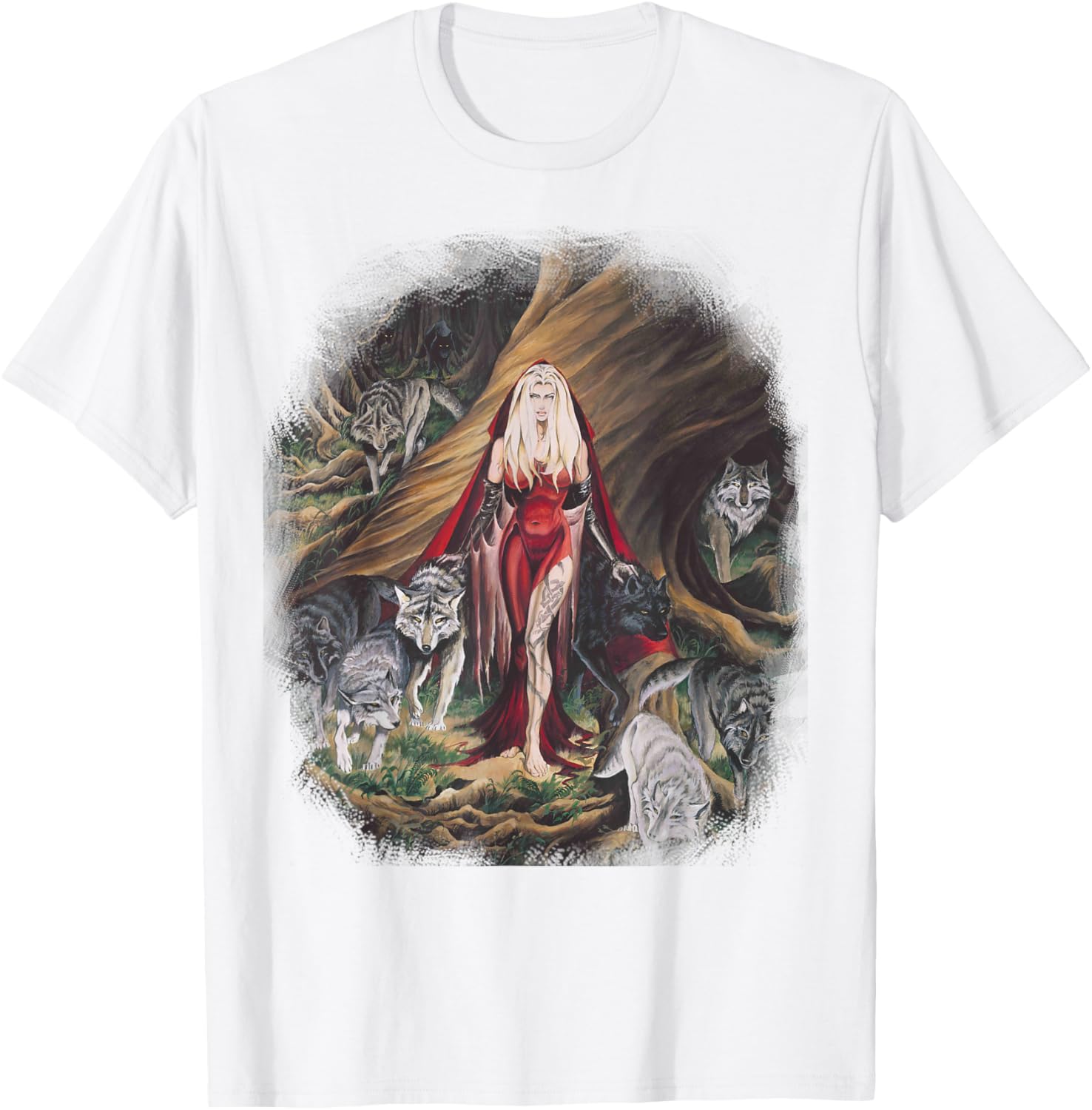 Howling Wolf T-Shirt by Ruth Thompson - Stylish Art Apparel for Nature Lovers - 1