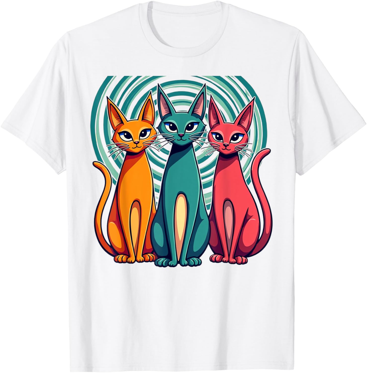 Vintage Retro Mid-Century Modern Cats T-Shirt 50s 60s Style Fashion - 5