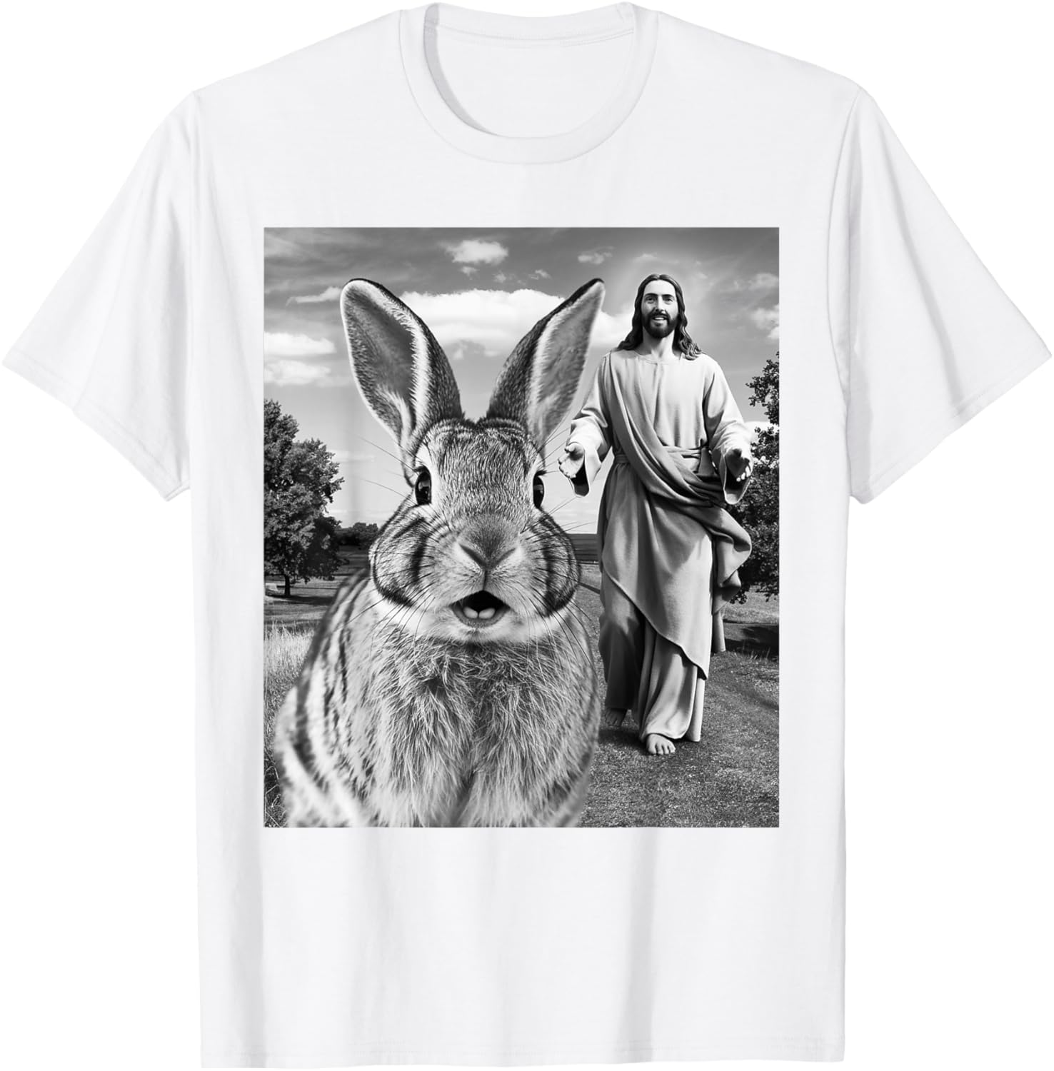 Happy Easter Bunny Selfie T-Shirt for Men Women Kids Fun Christian Style - 26