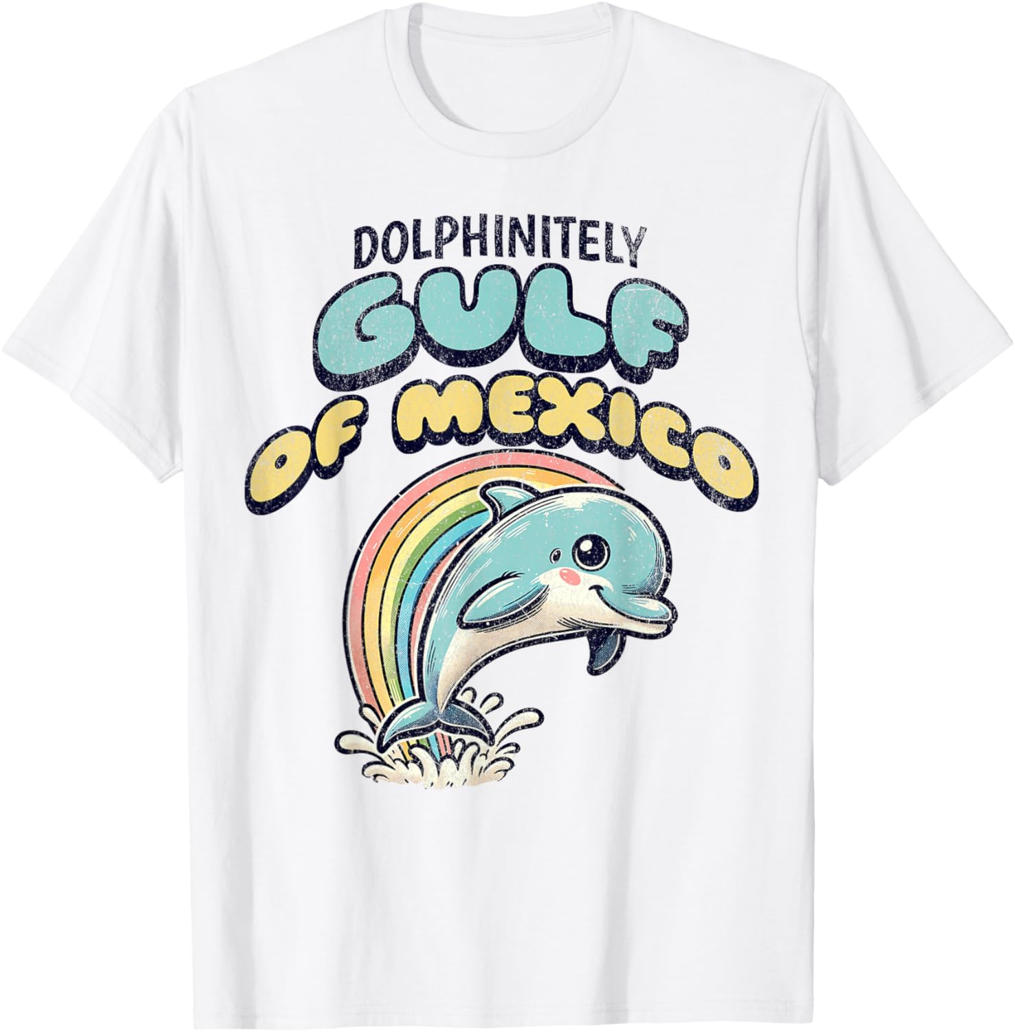 Vintage Retro Dolphin T-Shirt Gulf of Mexico Fun Summer Apparel - 2