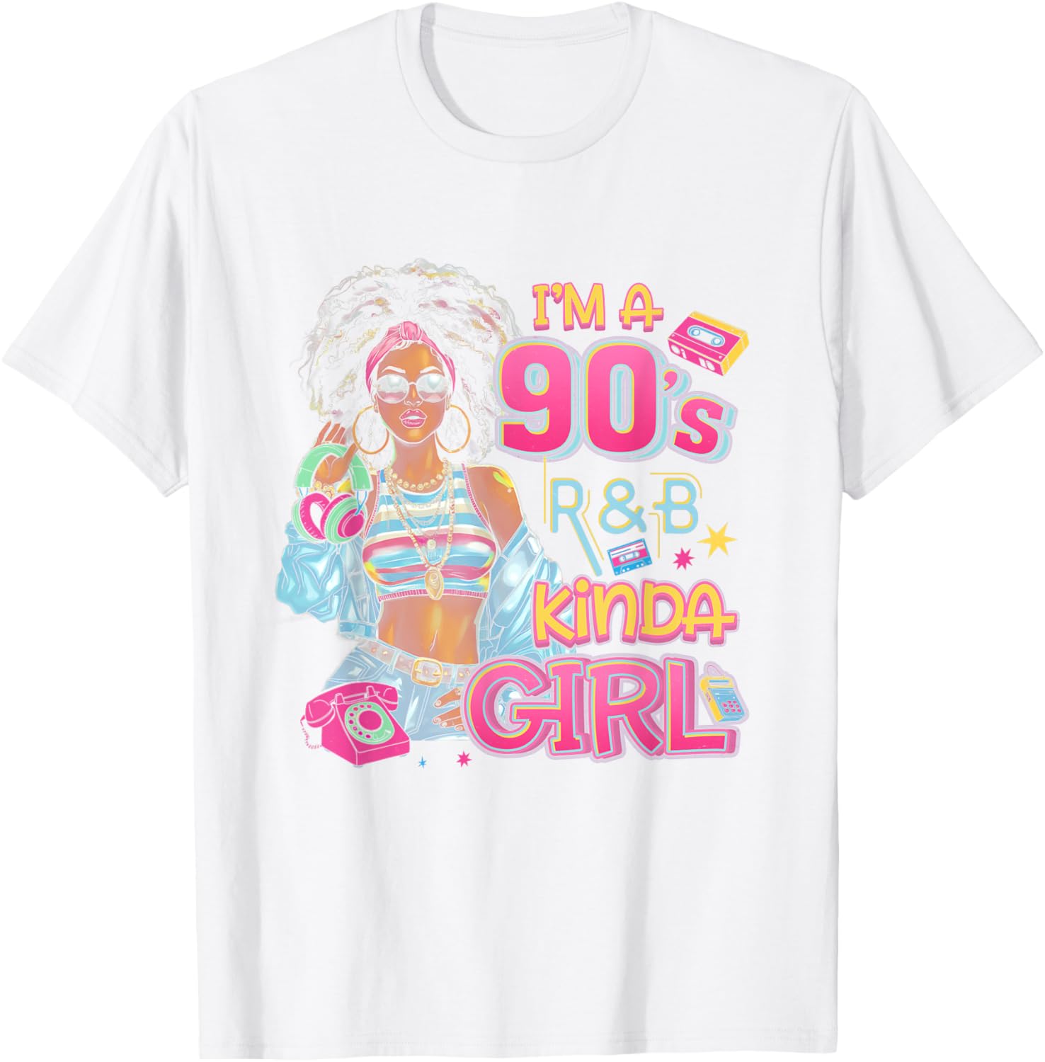 90s Kinda Girl RnB Hip Hop Soul Vibe Throwback Music T-Shirt - 1