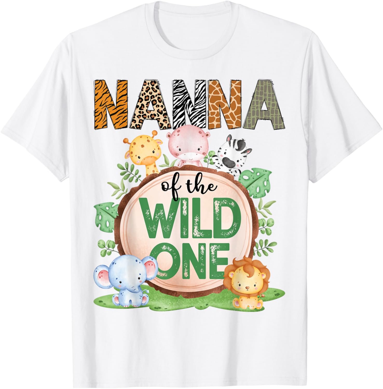 Nanna Of The Wild One 1st Birthday Safari Jungle T-Shirt for Kids - 6