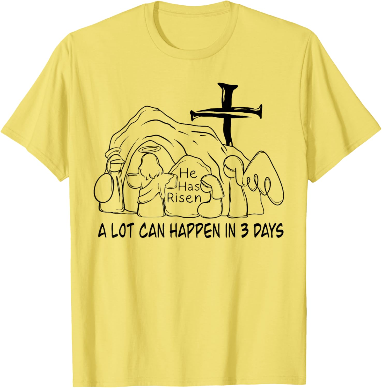 Retro Christian Easter T-Shirt A Lot Can Happen In 3 Days Fun Design - 4