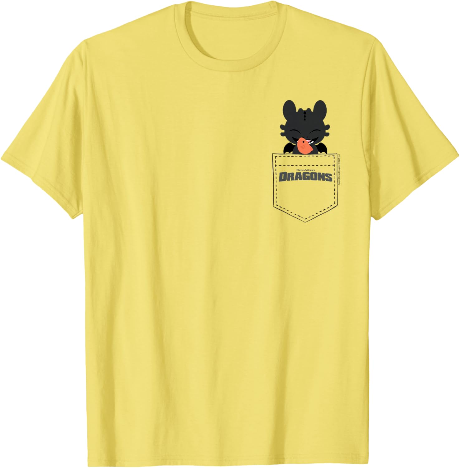 DreamWorks Dragons Toothless Faux Pocket T-Shirt for Fans and Adventures - 24
